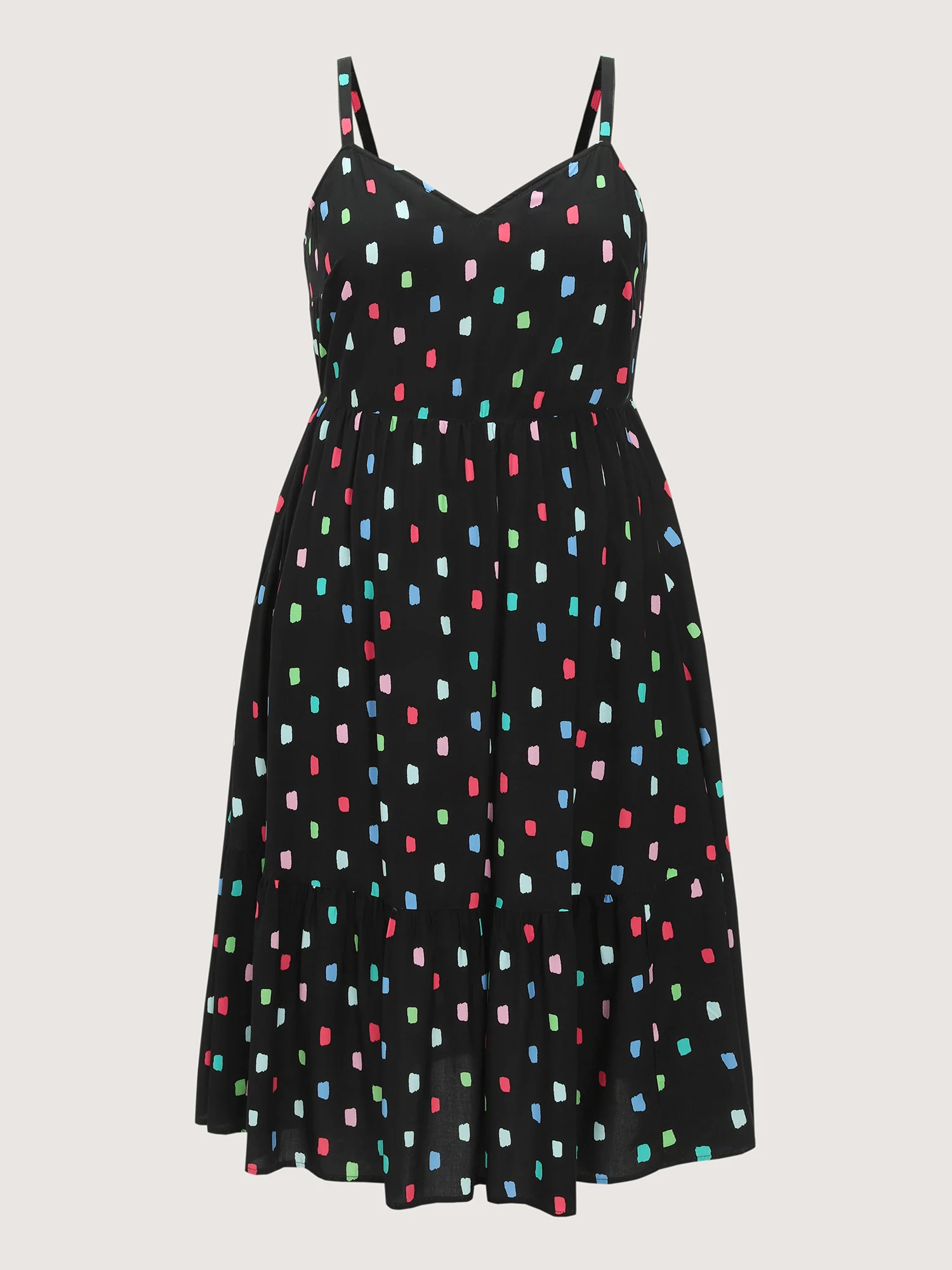 Colorful Geometric Print Cami Midi Dress - Image 7