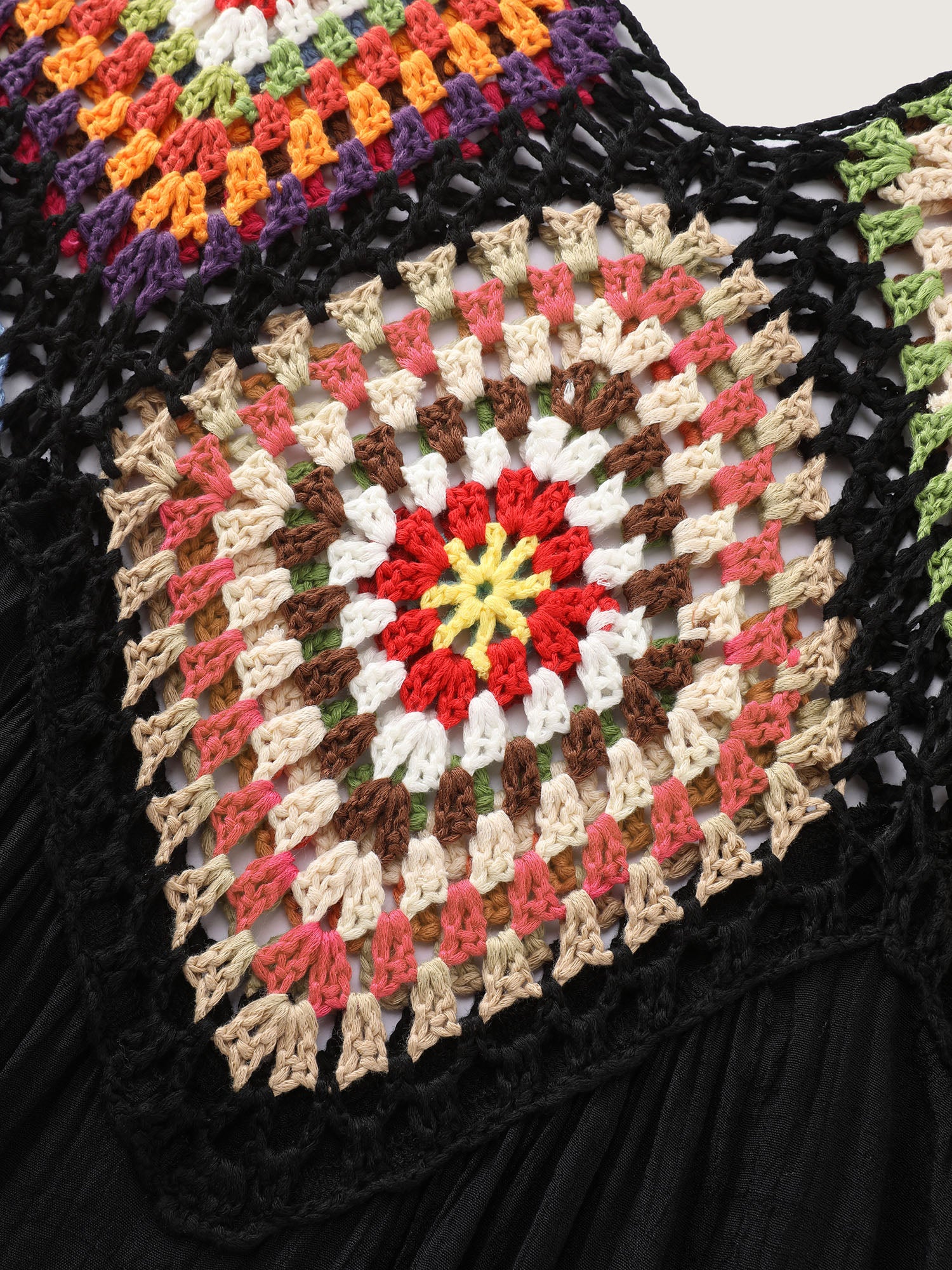 Colorful Geometric Print Crocheted Swim Cover-Up - Image 6