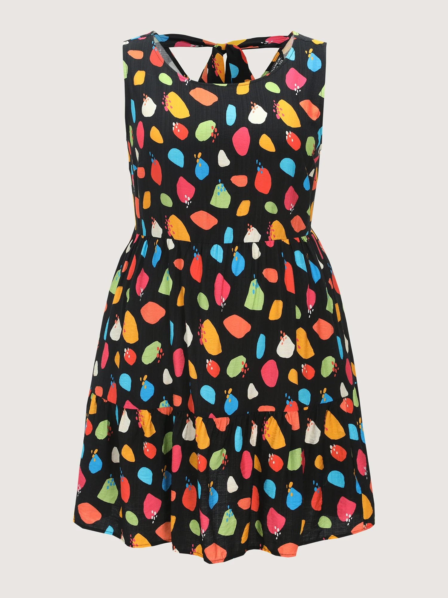 Colorful Geometric Print Sleeveless Mini Dress - Image 8