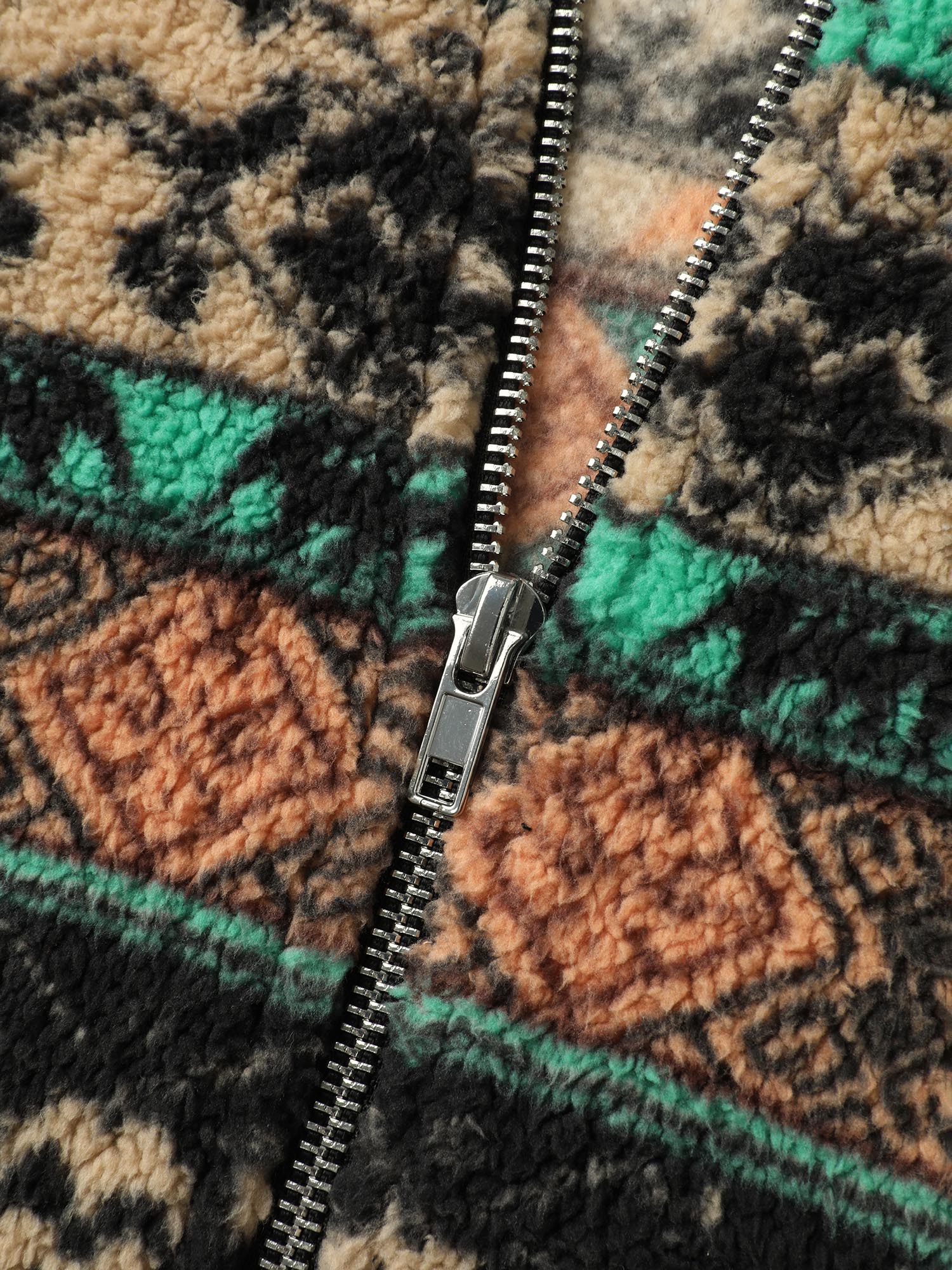 Colorful Geometric Stripes Zipper Vest - Image 8