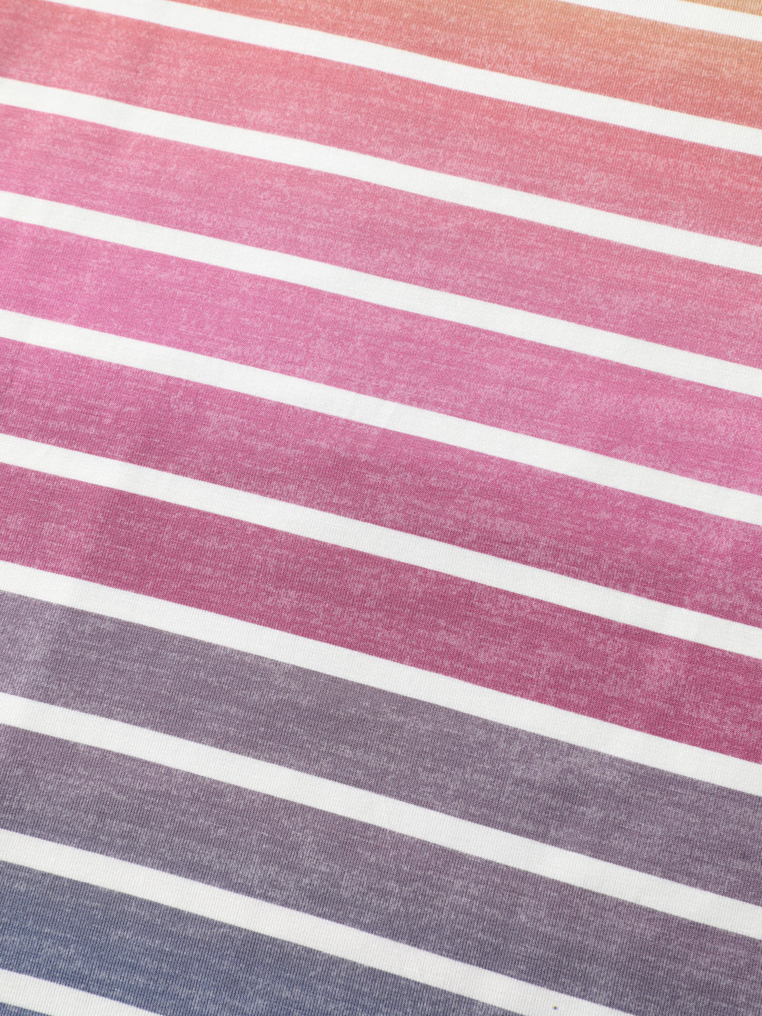Colorful Gradient Stripe Round Neck T-Shirt - Image 5