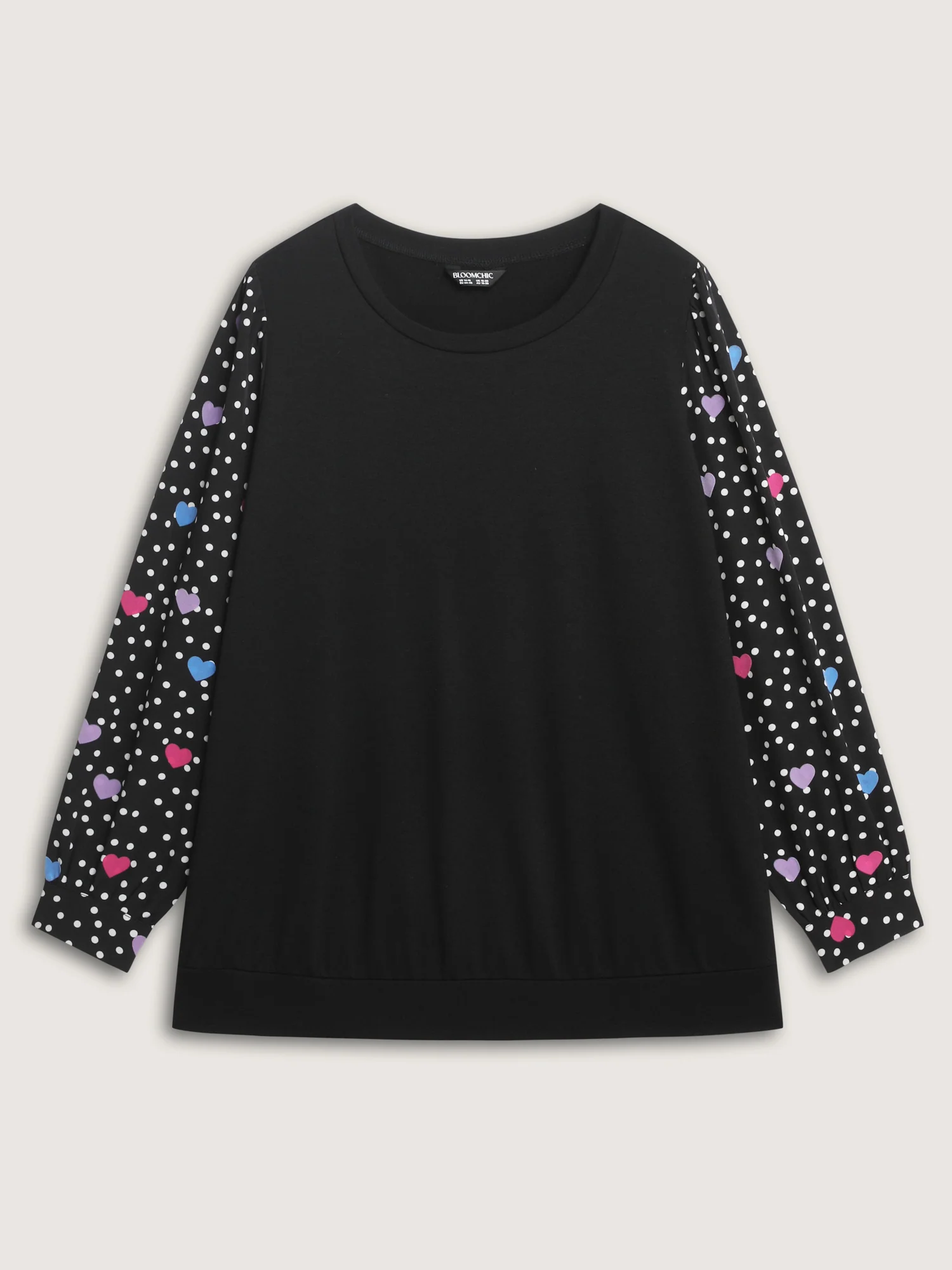 Colorful Heart Sleeve Round Neck Sweatshirt - Image 7