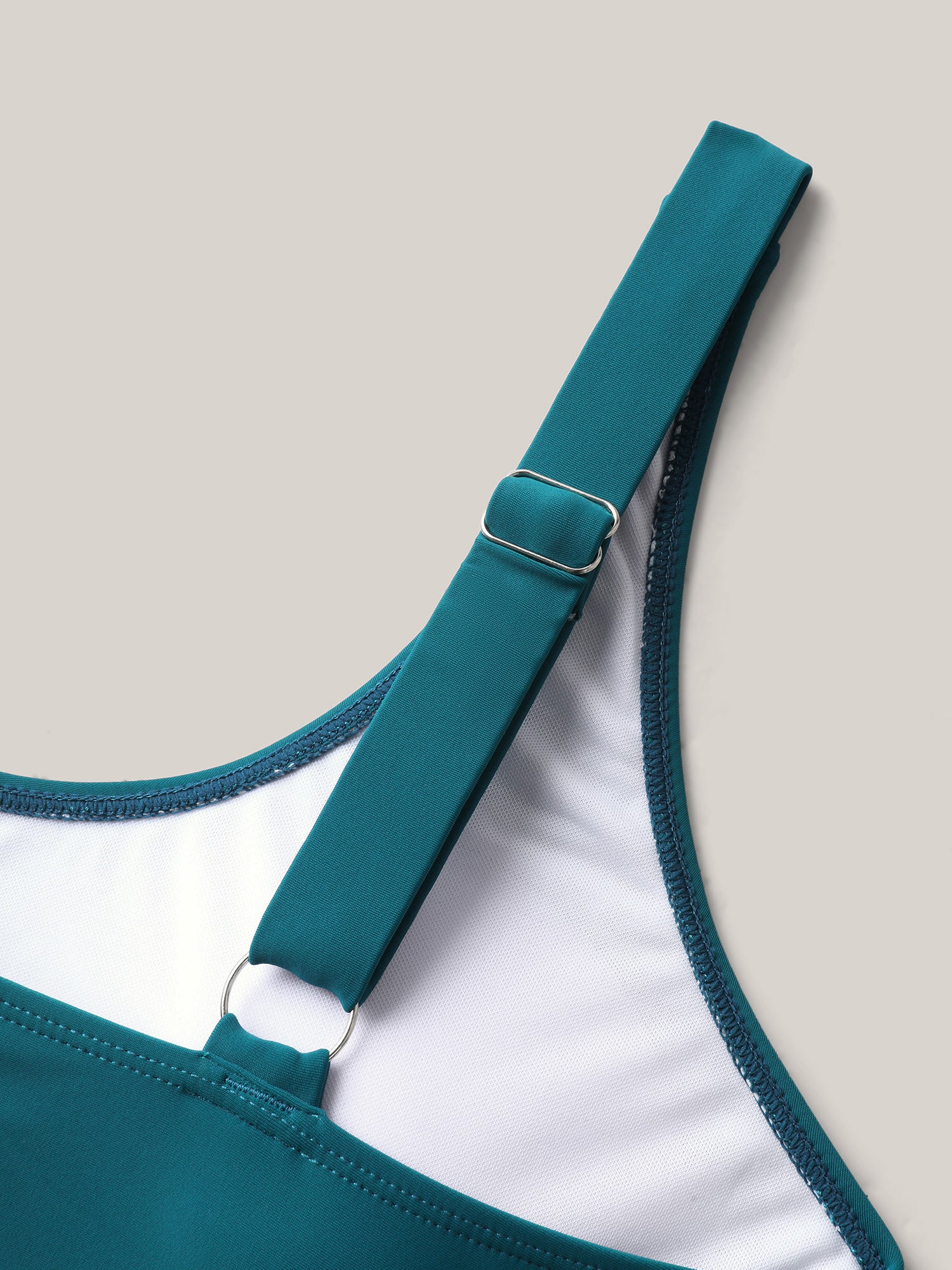 Colorful Hem Scoop Neck Swim Top - Image 5