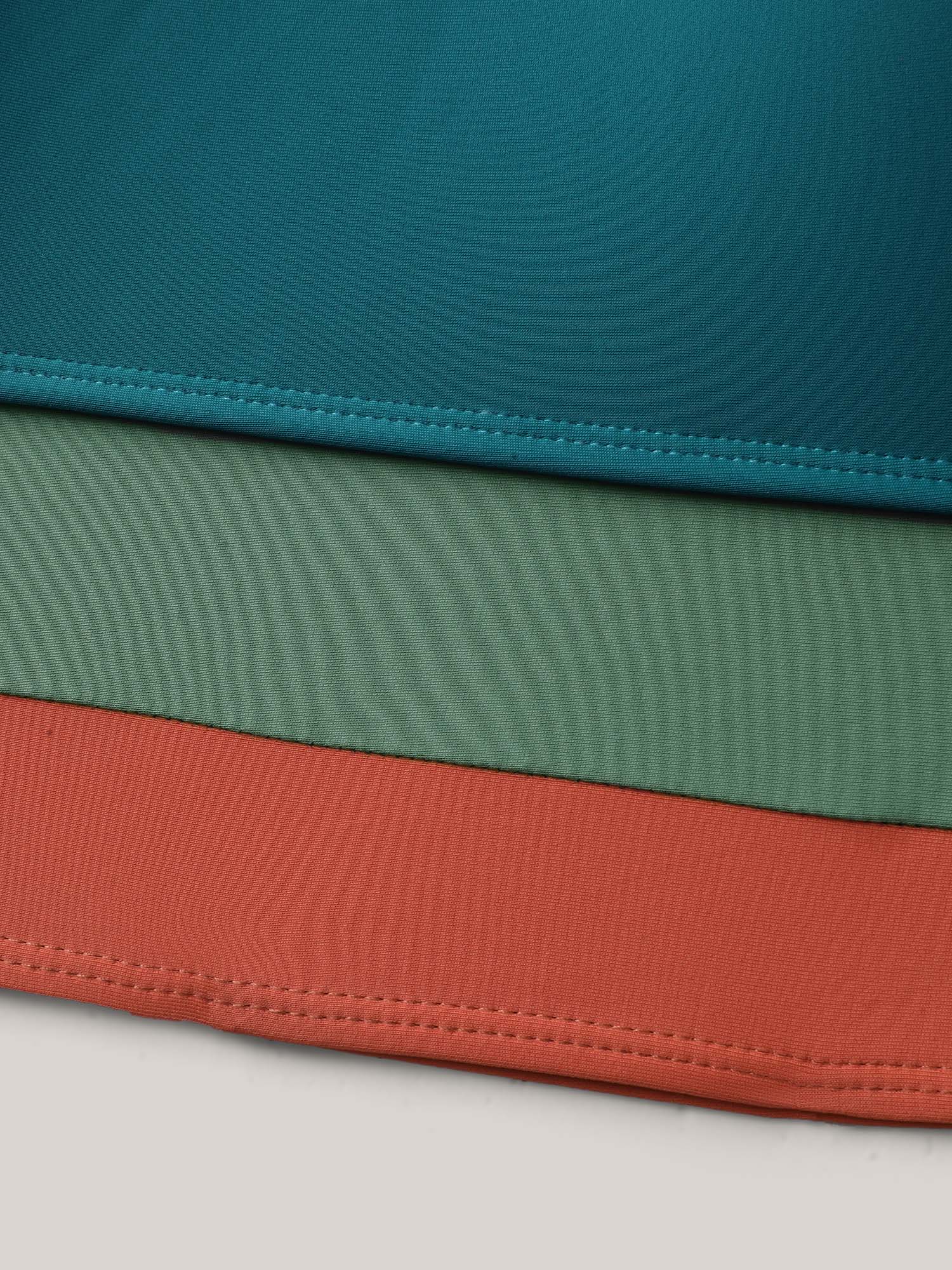 Colorful Hem Scoop Neck Swim Top - Image 6