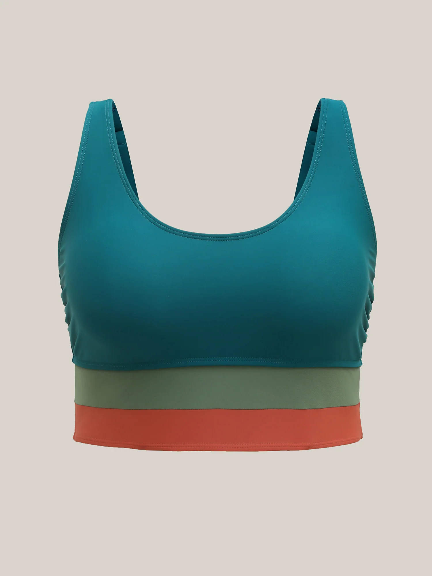 Colorful Hem Scoop Neck Swim Top - Image 7