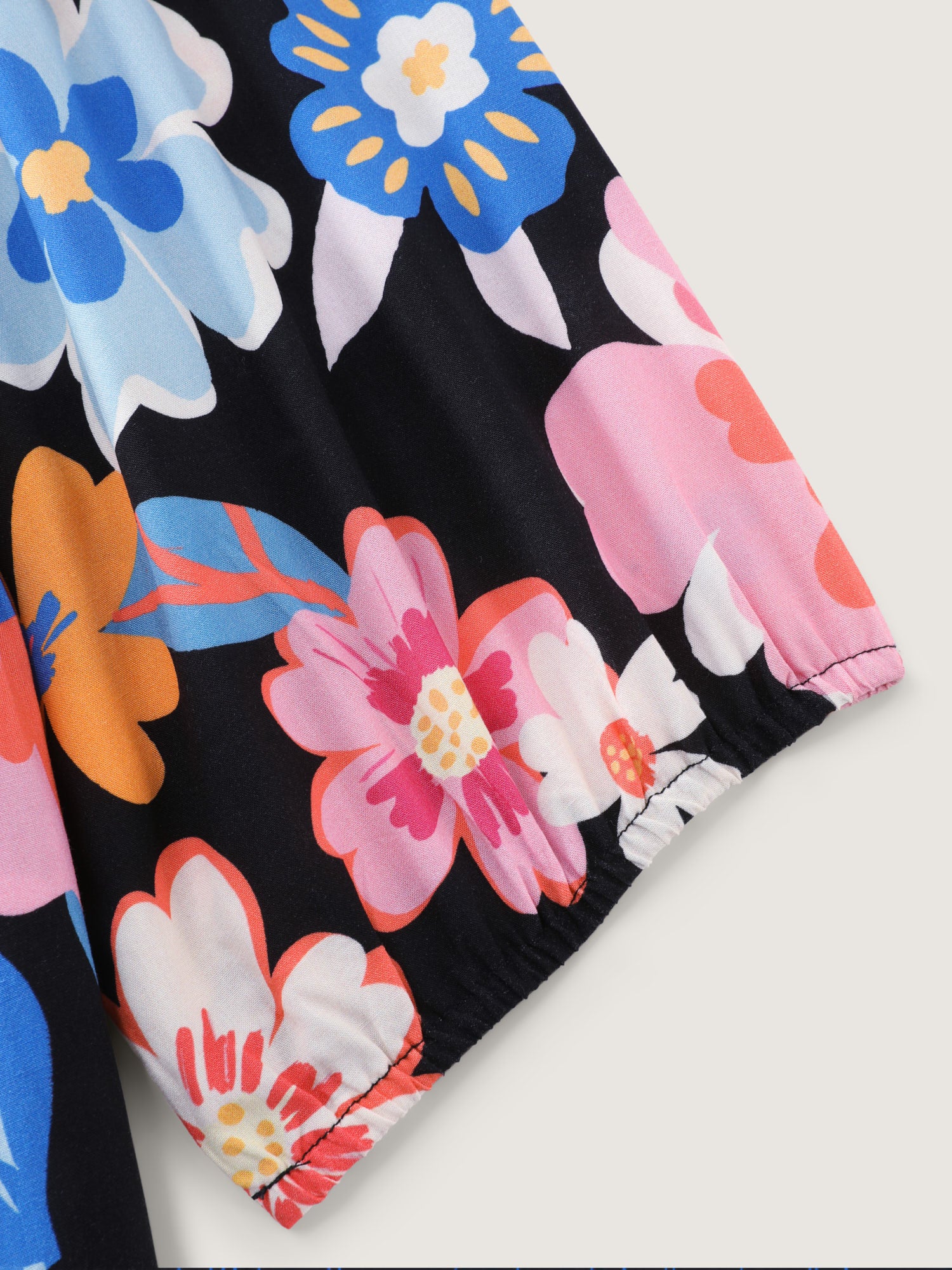 Colorful Large Floral Print Notched Collar Midi Dress - Image 6
