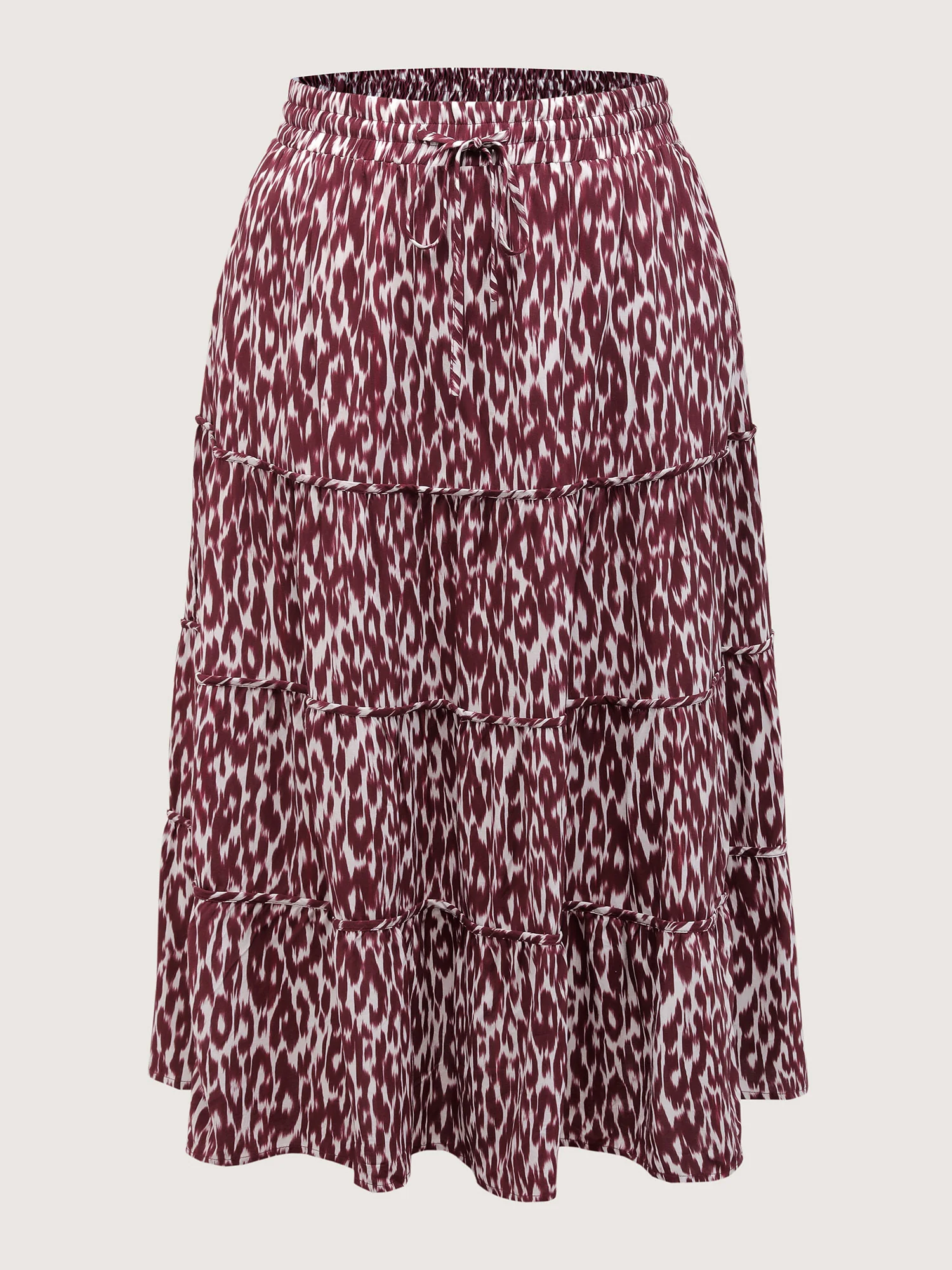 Colorful Leopard Print Drawstring Maxi Skirt - Image 8