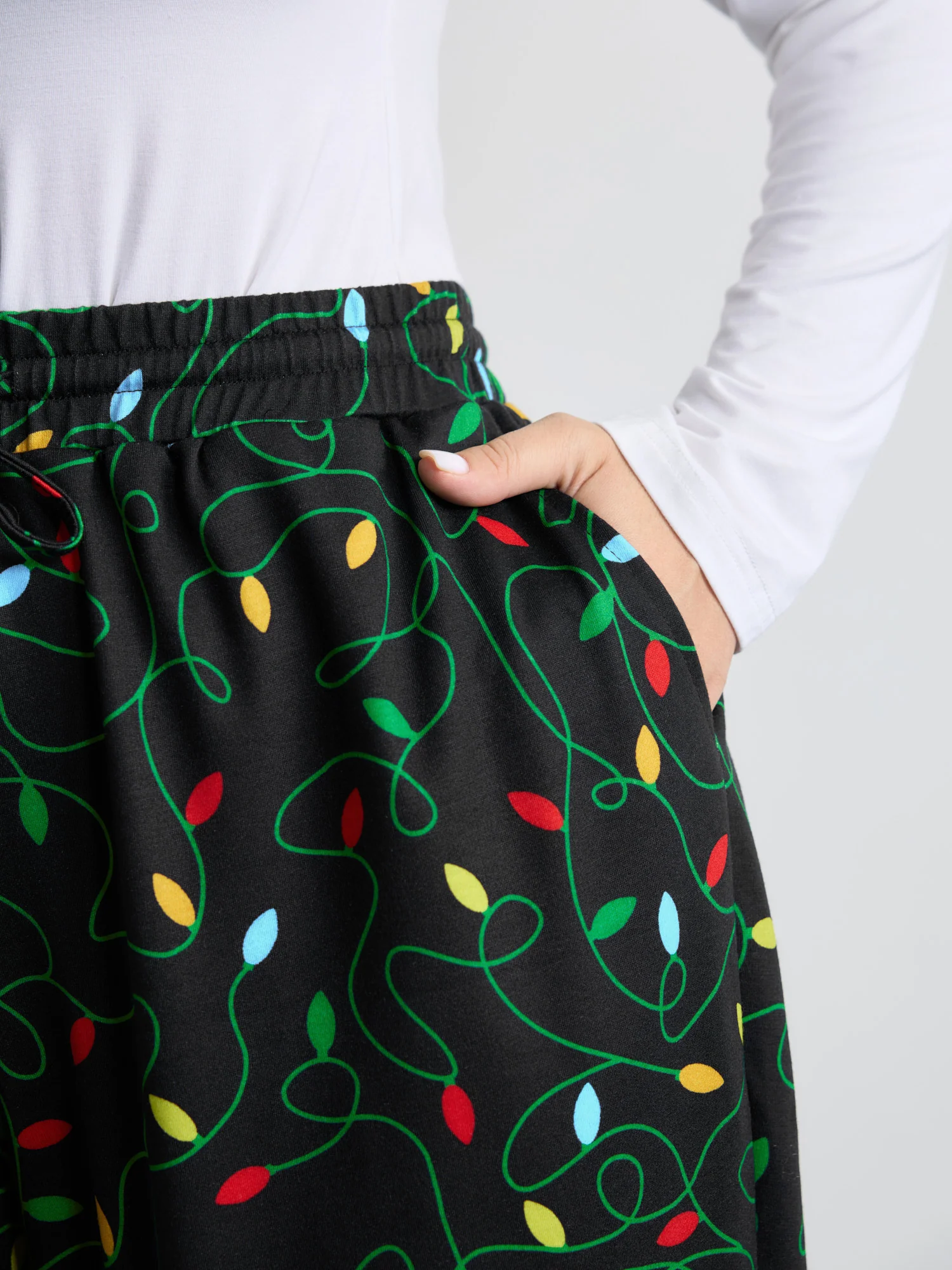 Colorful Lights Pattern Stretchy-Fit Pants - Image 3