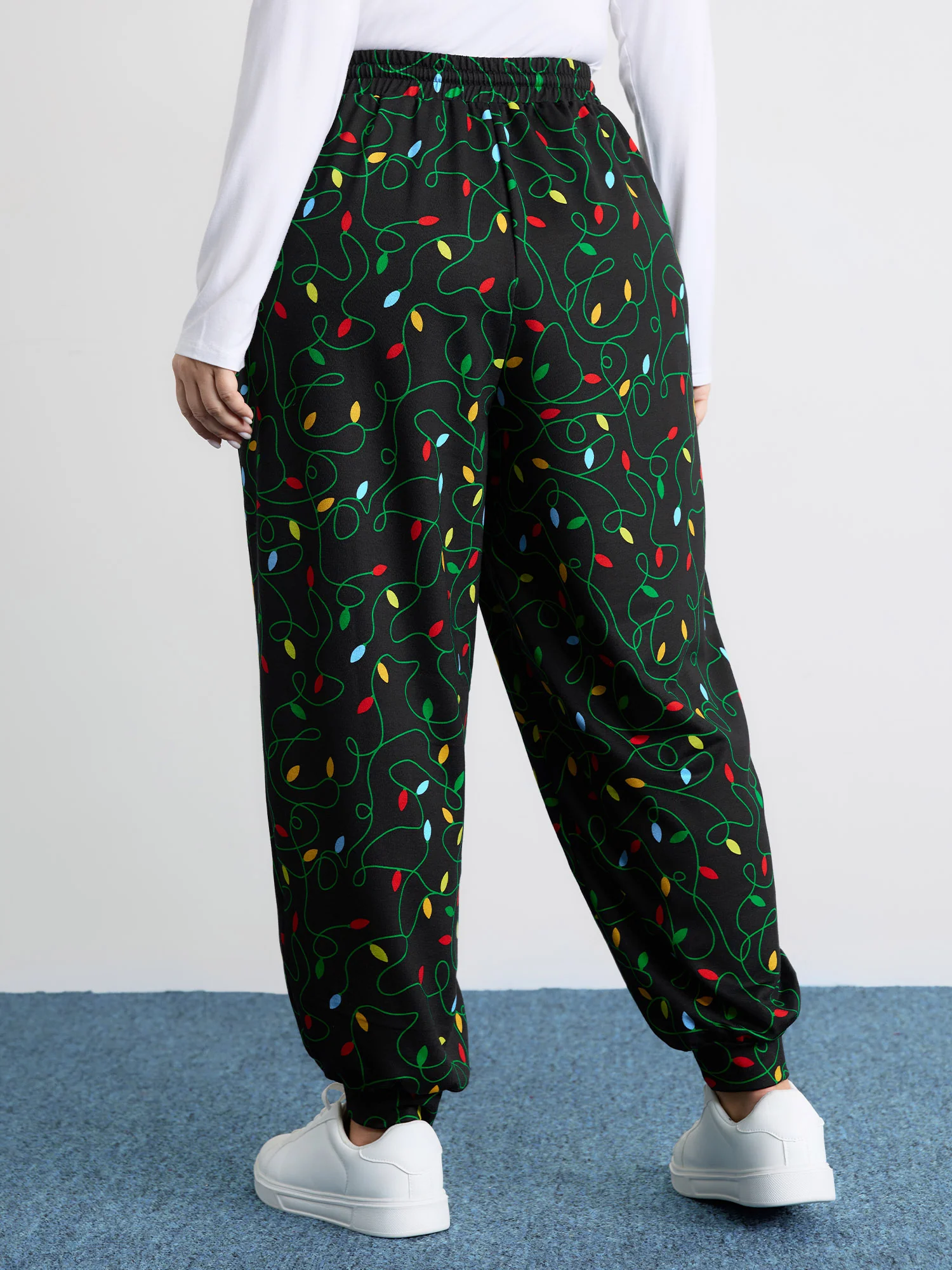 Colorful Lights Pattern Stretchy-Fit Pants - Image 5
