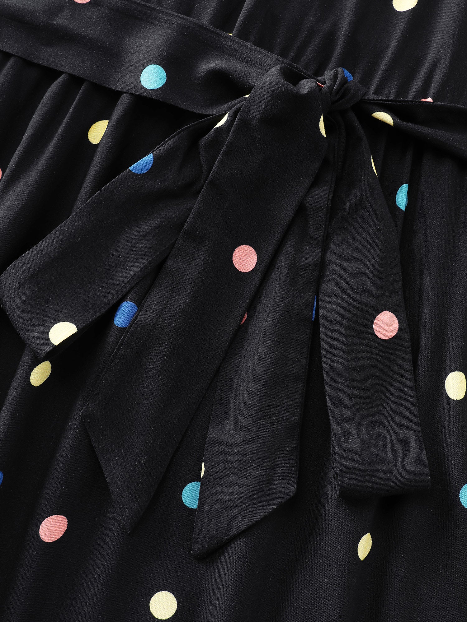 Colorful Polka Dots Belted Midi Dress - Image 5