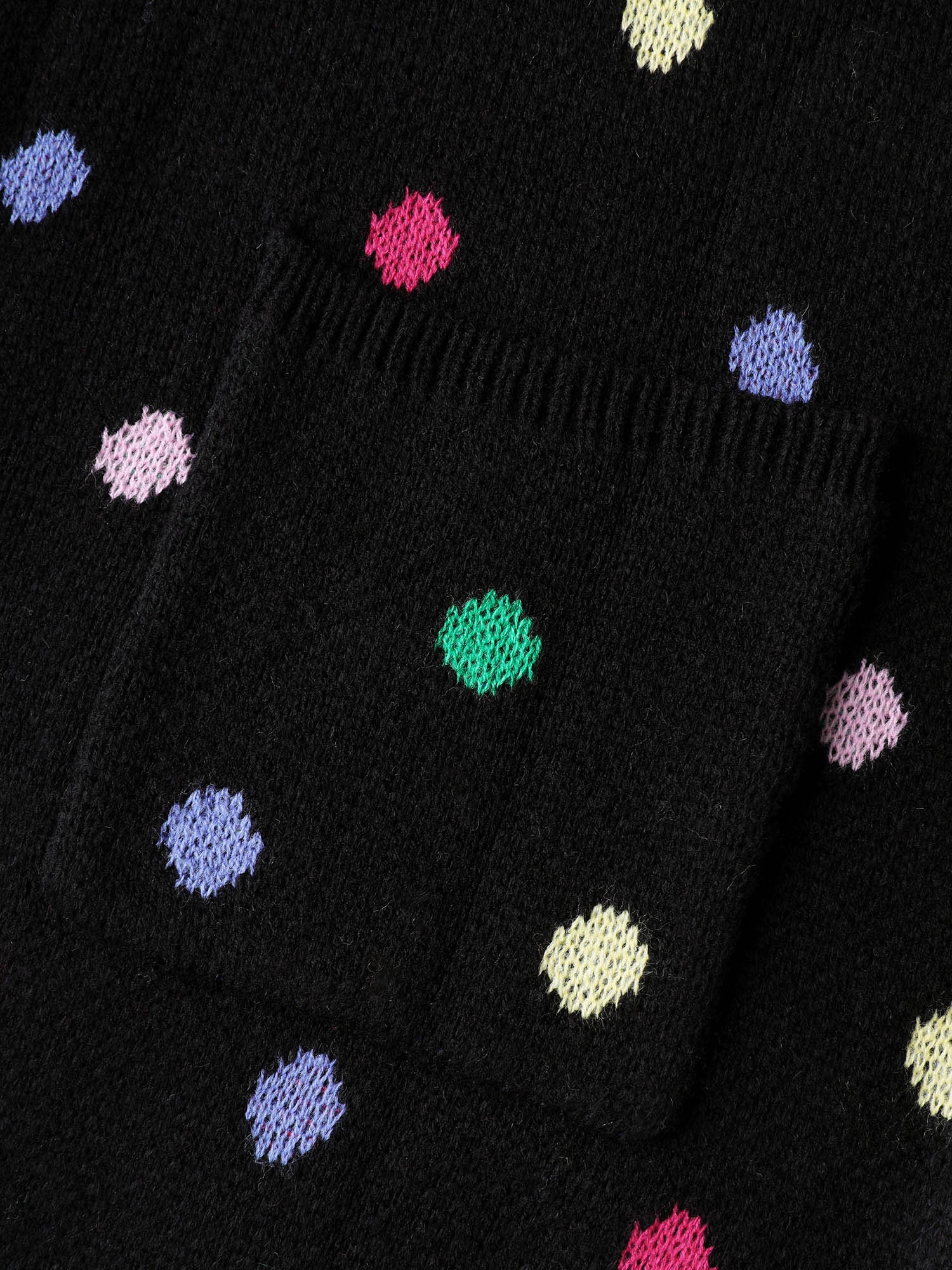 Colorful Polka Dots Pockets Knit Cardigan - Image 5