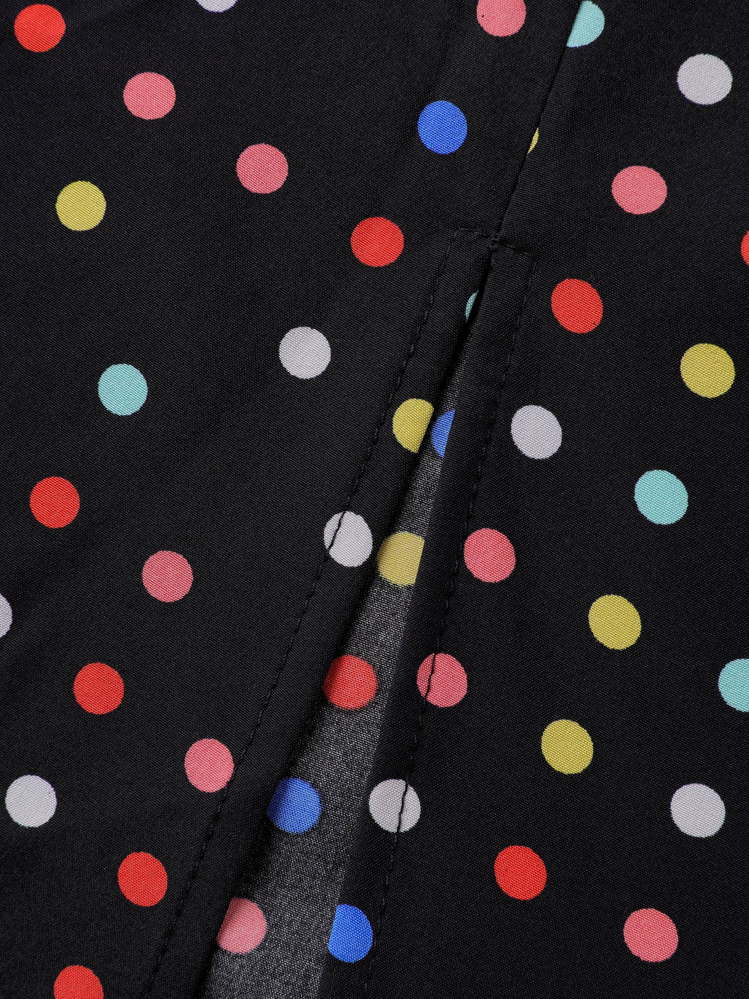 Colorful Polka Dots Shirred Bodice Midi Dress - Image 6