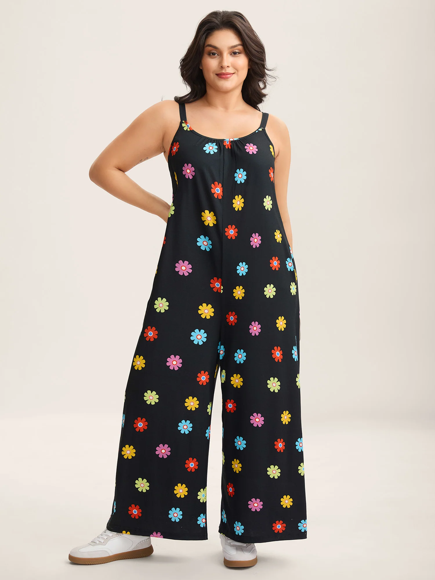 Colorful Polka Dots Straight-Leg Jumpsuit - Image 3
