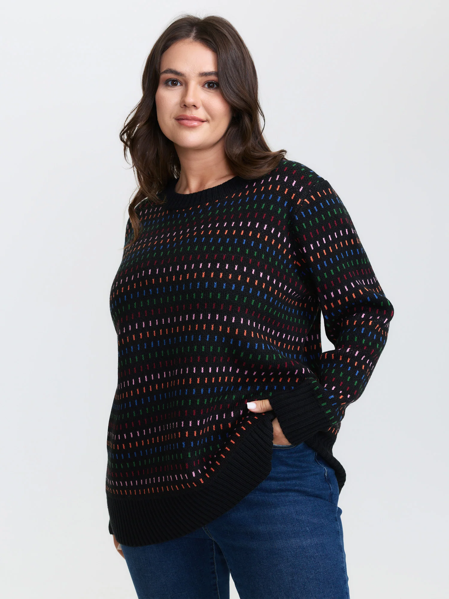 Colorful Polka Dots Stretchy Pullover - Image 2