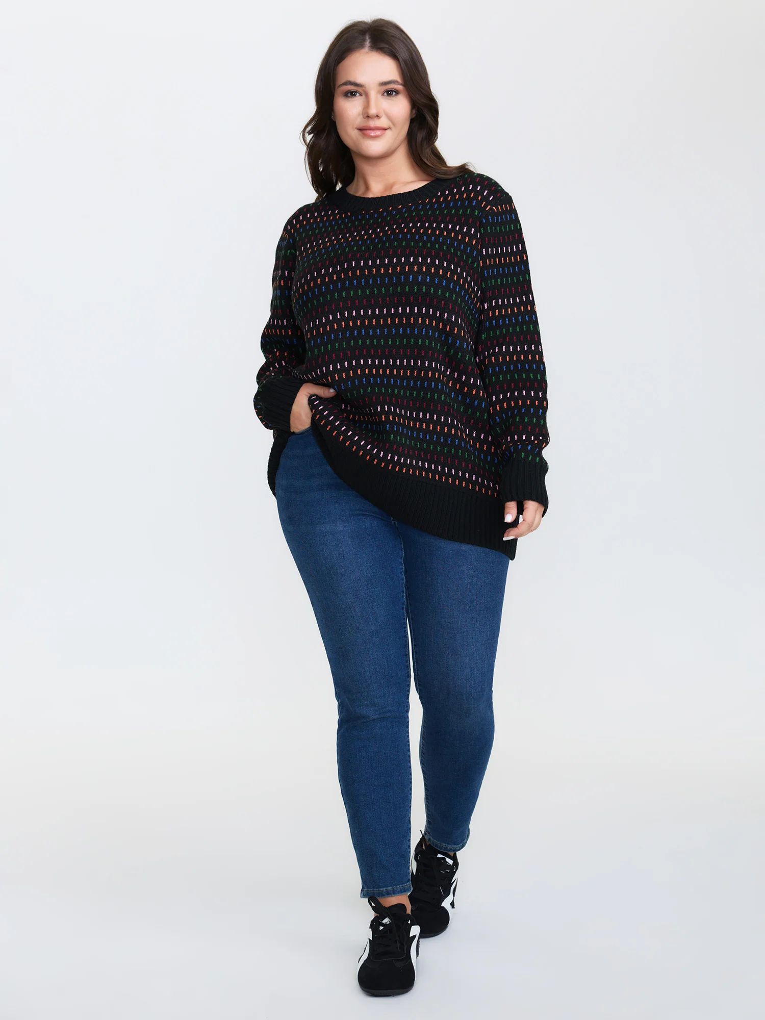 Colorful Polka Dots Stretchy Pullover - Image 3