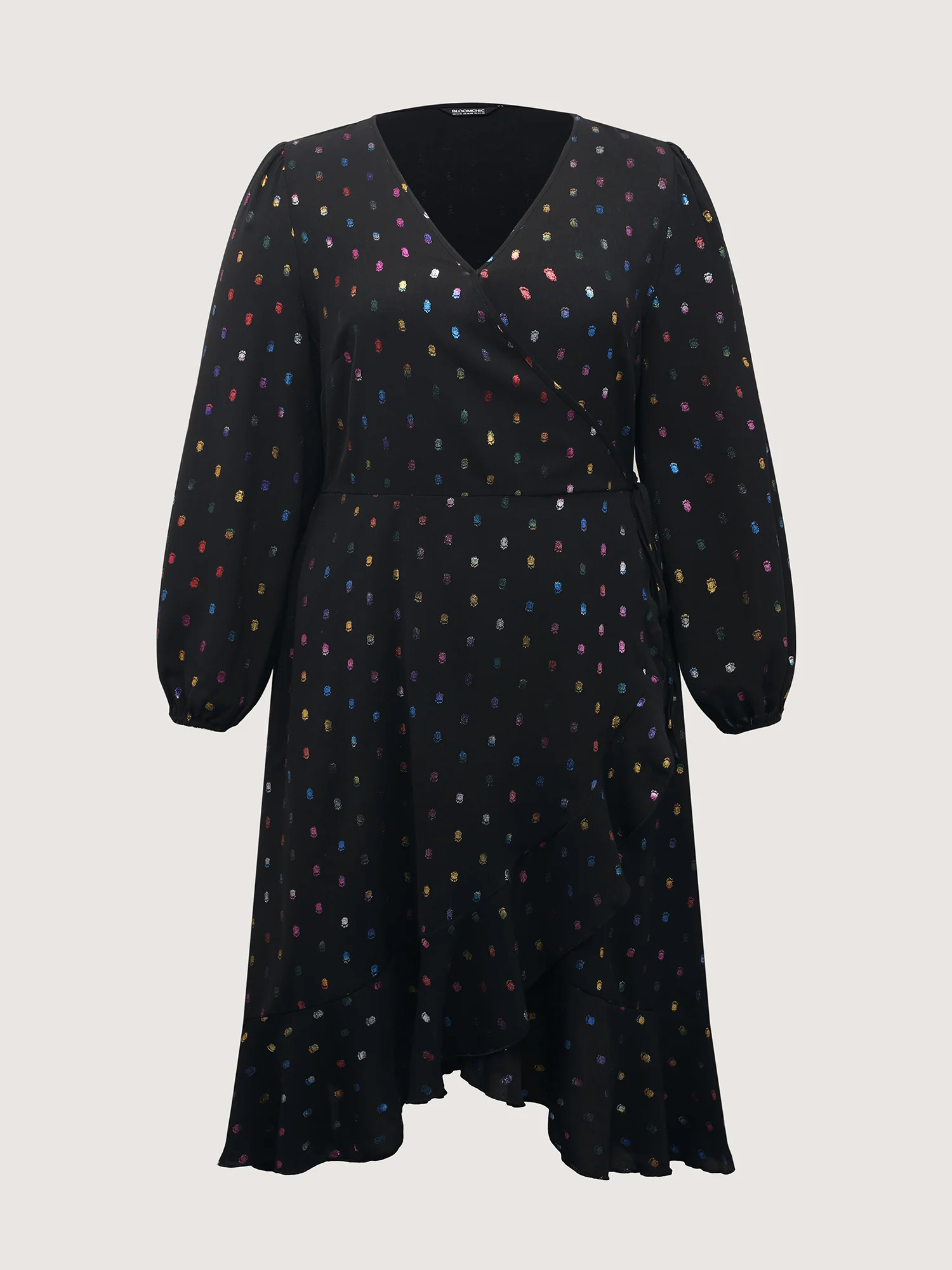 Colorful Shimmery Polka Dots Midi Dress - Image 5