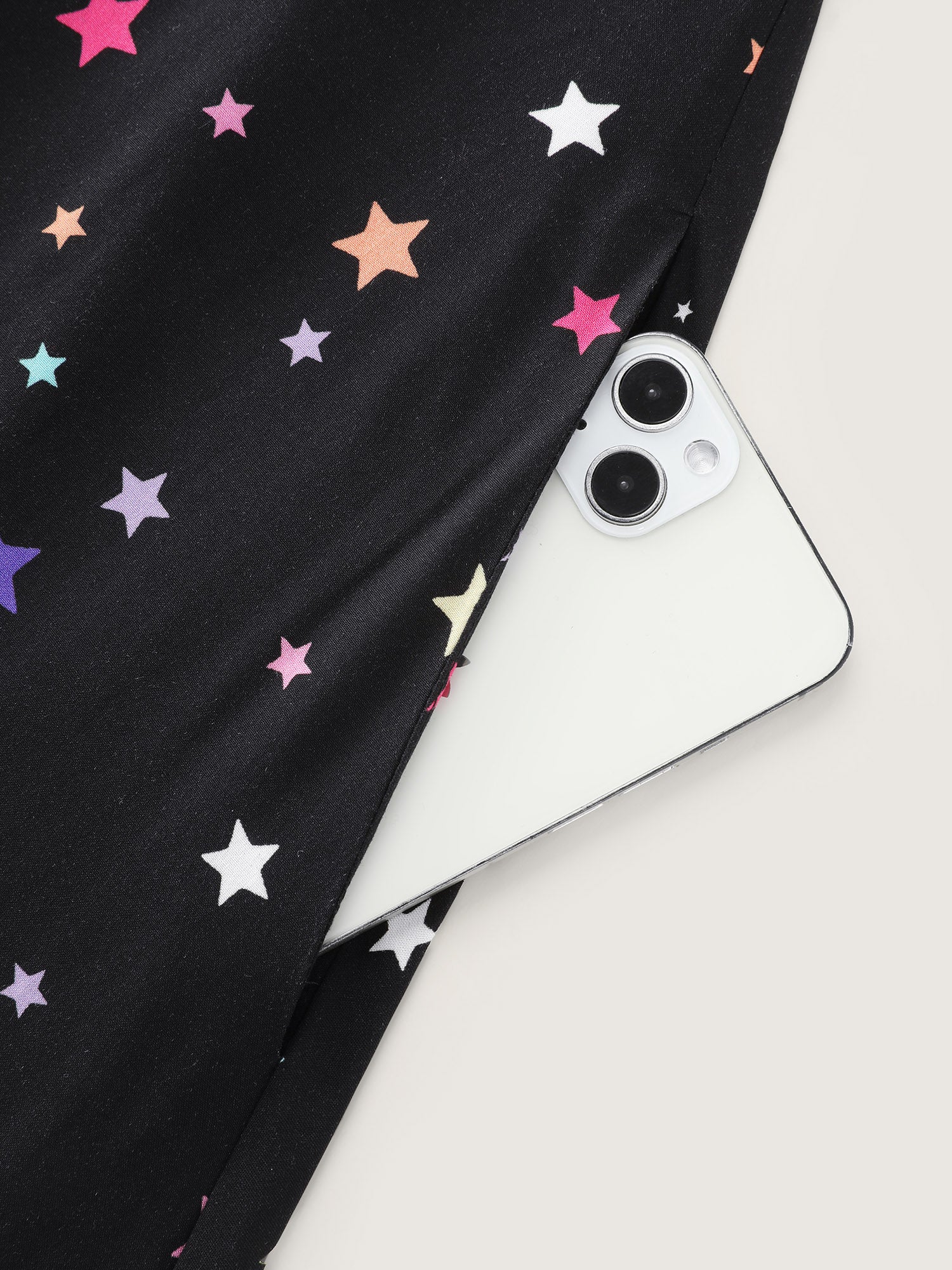 Colorful Star Print Pockets Mini Dress - Image 6