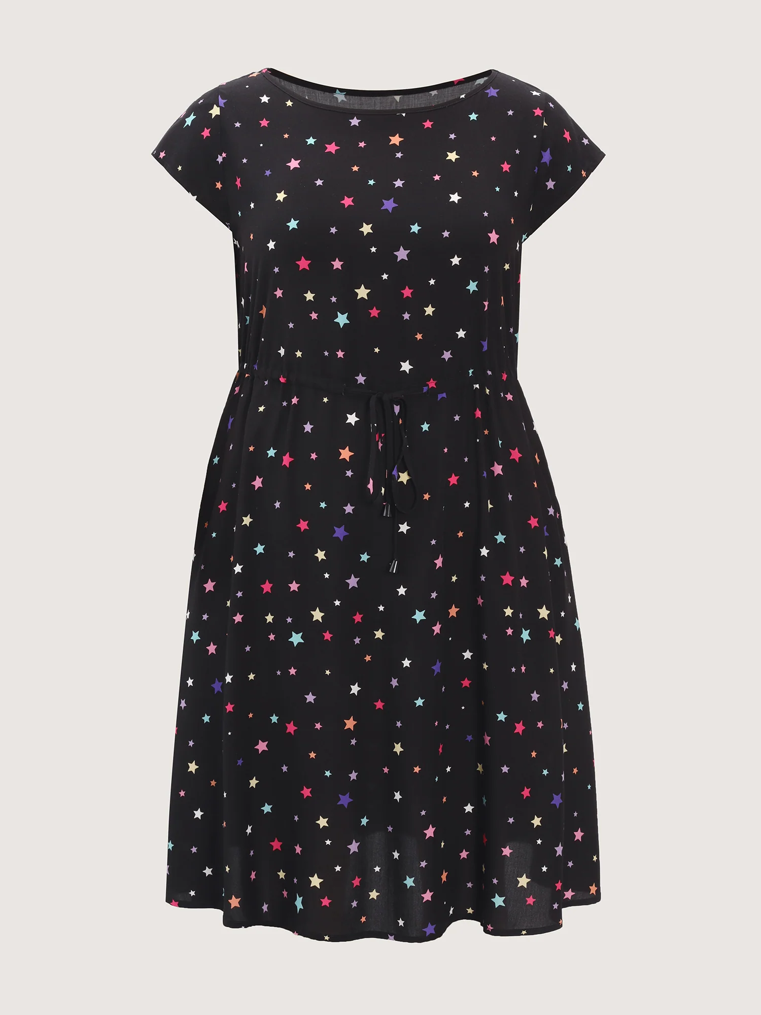 Colorful Star Print Pockets Mini Dress - Image 7