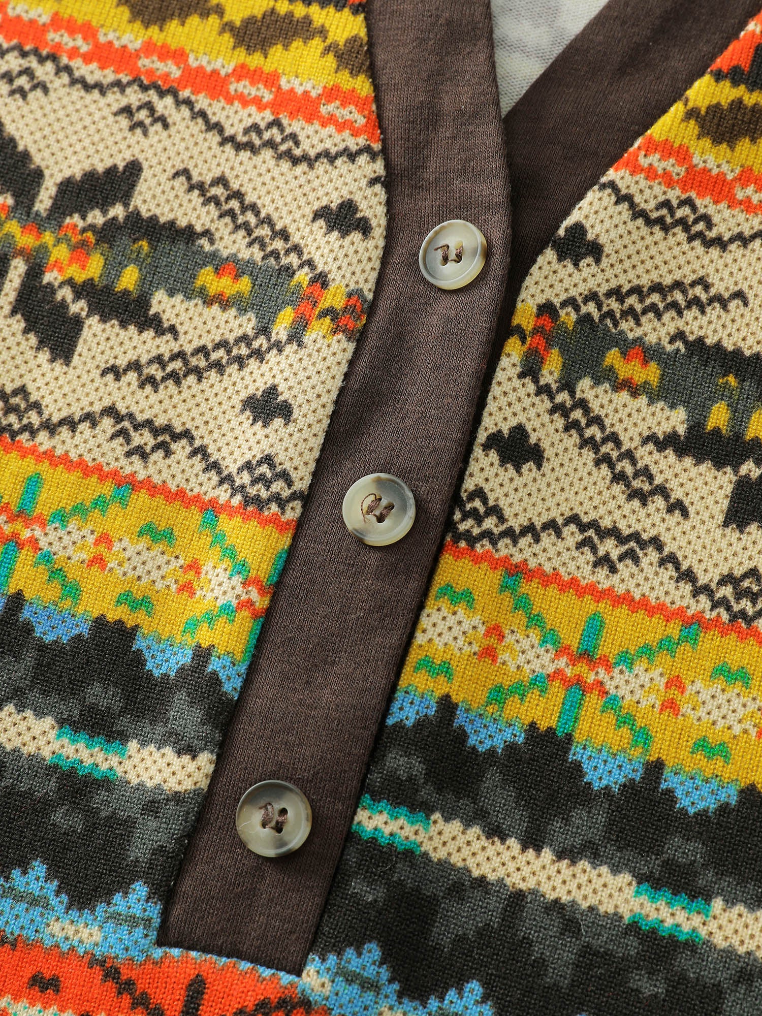 Colorful Stripe Button Placket T-Shirt - Image 5