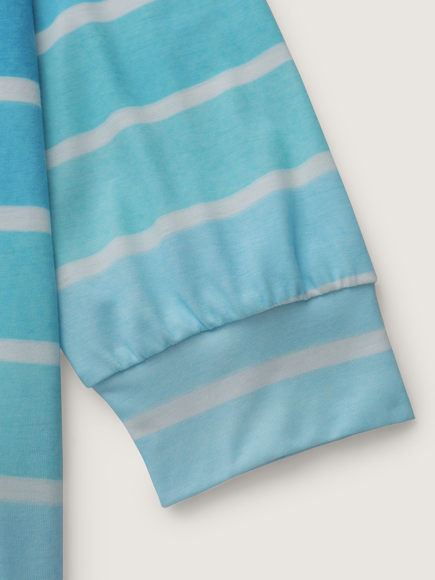 Colorful Stripe Relaxed-Fit Stretchy Hem T-Shirt - Image 6