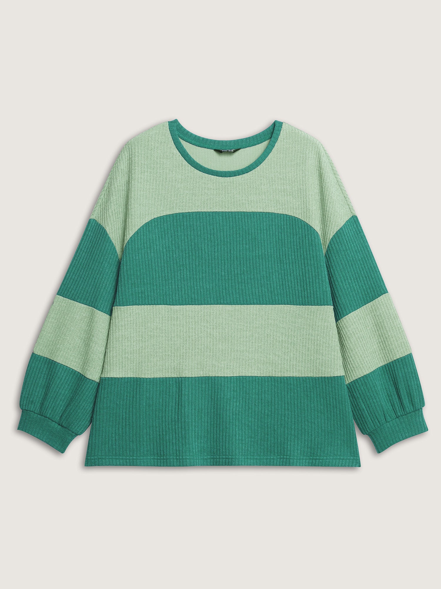 Colorful Stripe Ribbed Drop Shoulder Sweatshirt - Image 7