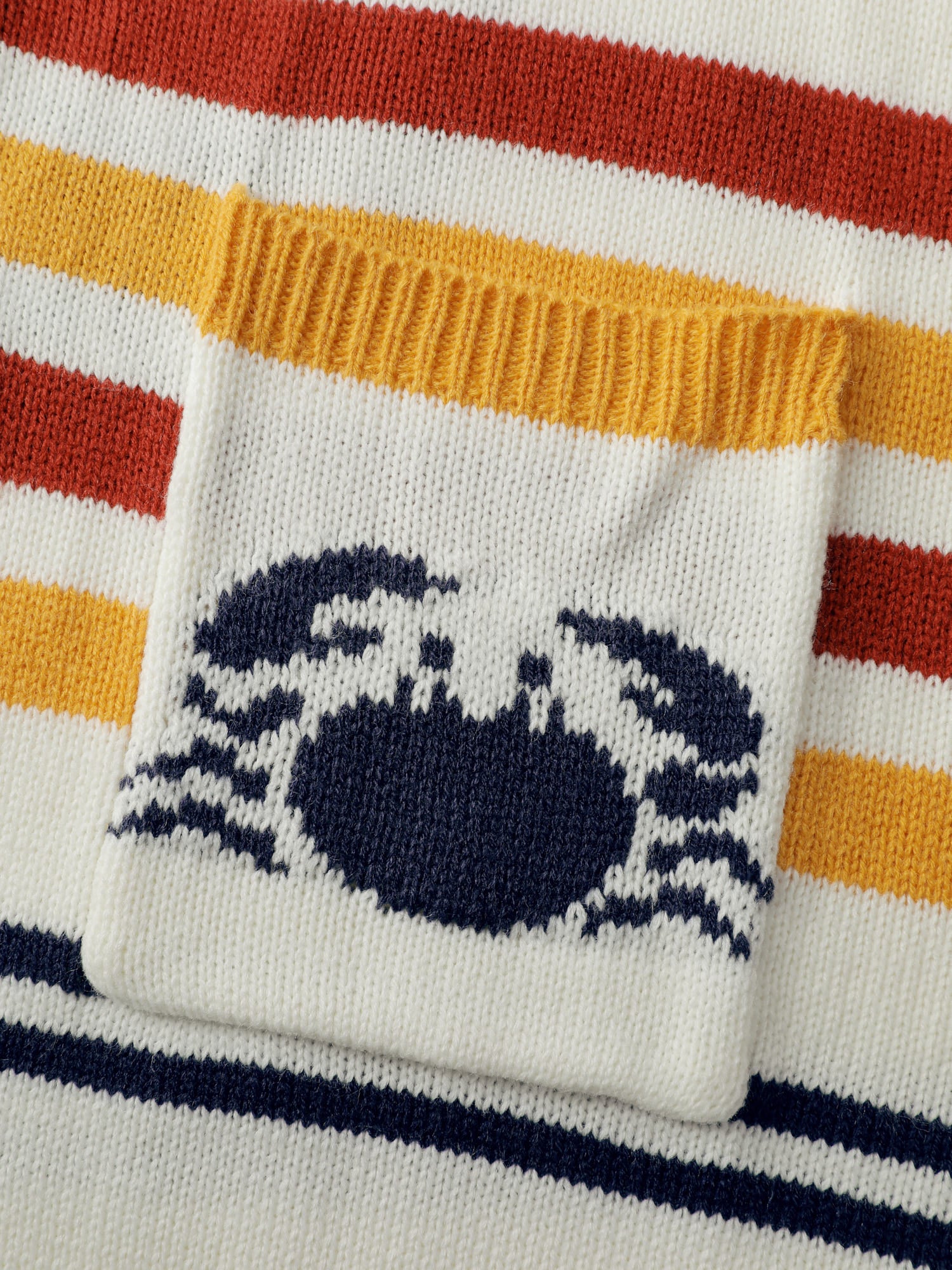 Colorful Stripe Seahorse Motif Jacquard Knit Cardigan - Image 5