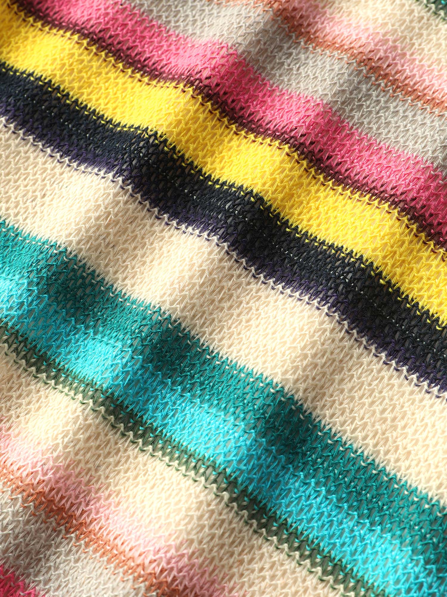 Colorful Stripe Stretchy Ribbed Hem Tank Top - Image 6