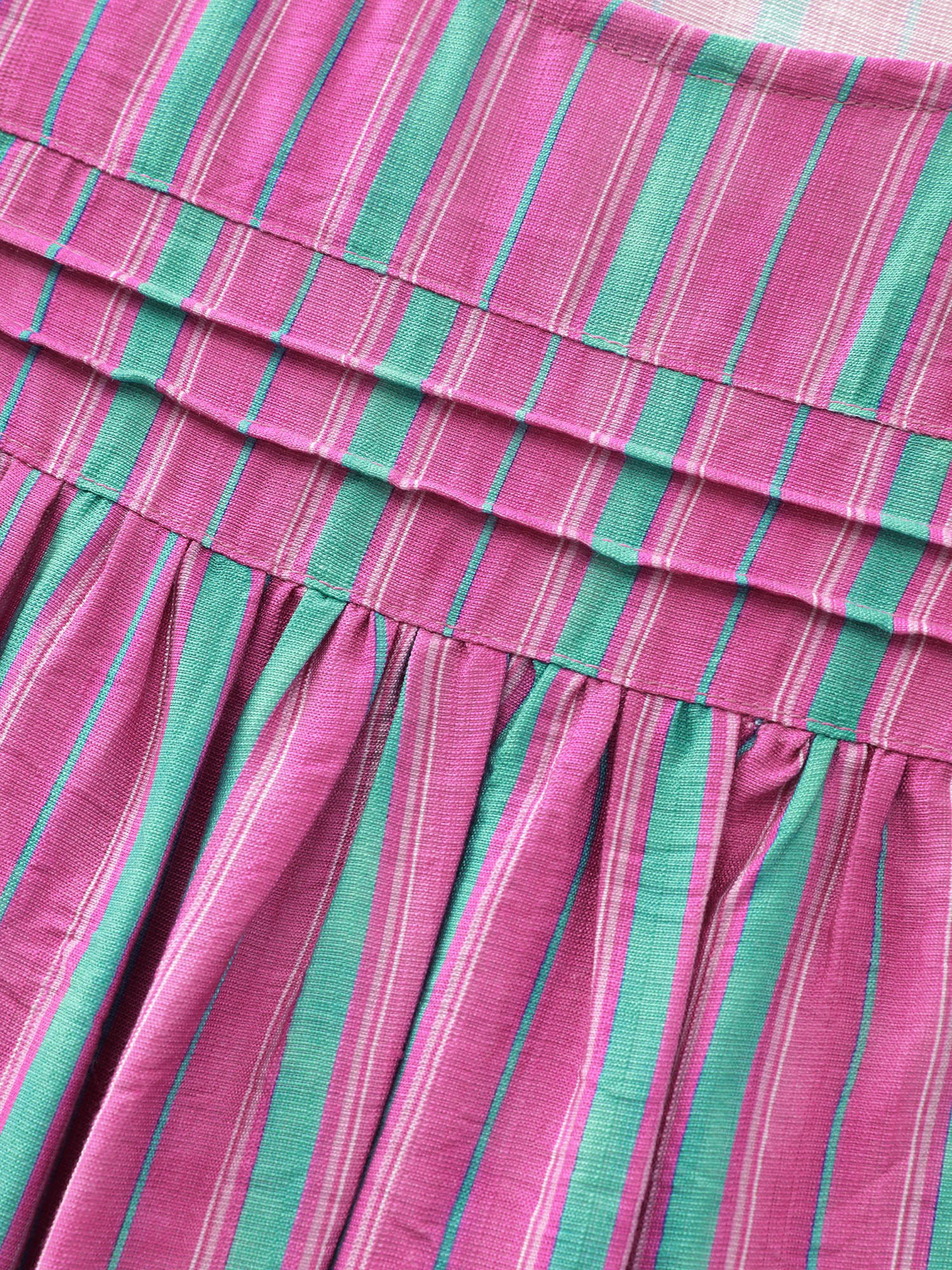 Colorful Striped Print Flutter Sleeve Blouse - Image 6