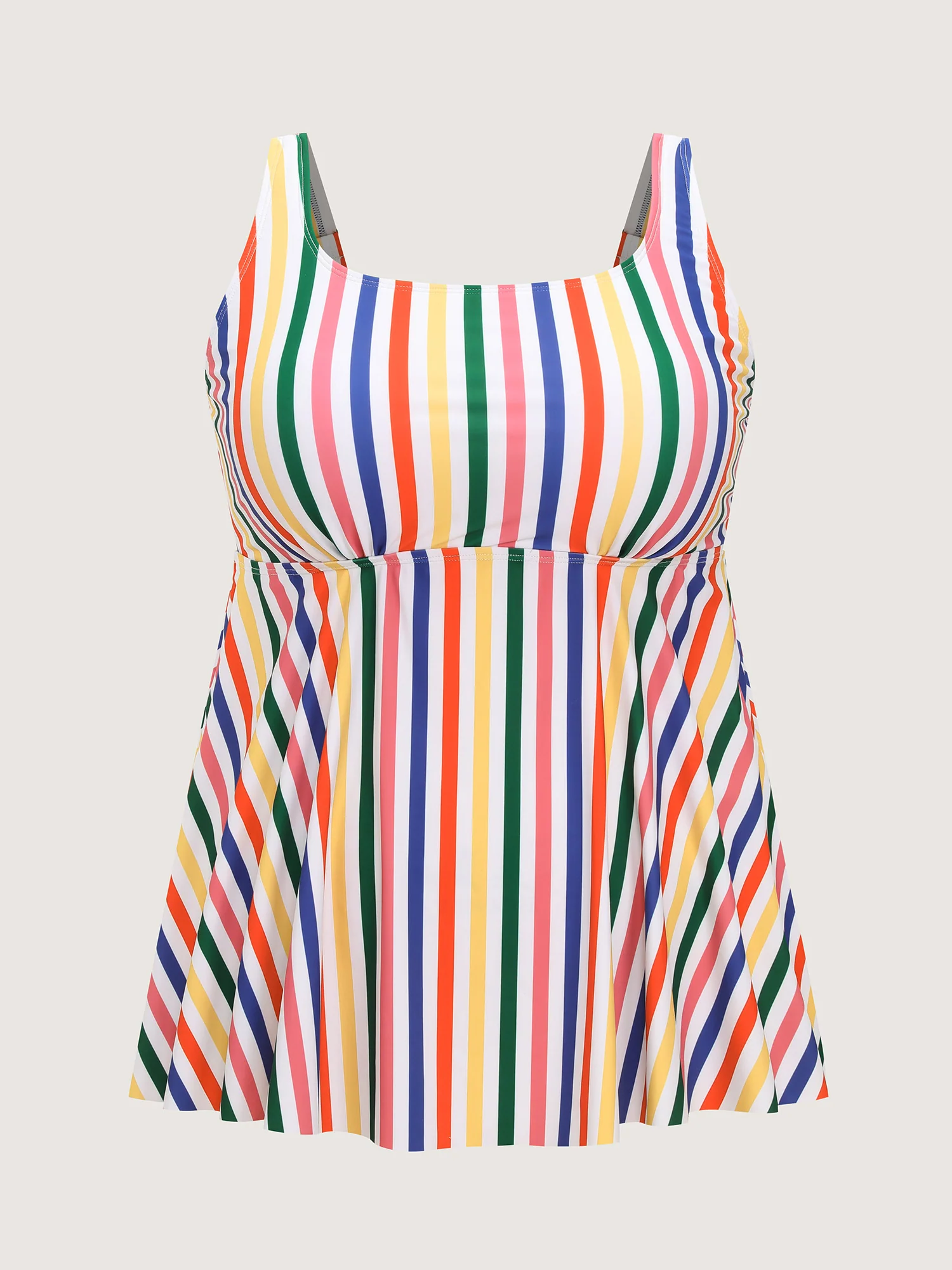 Colorful Striped Print Long Swim Top - Image 5