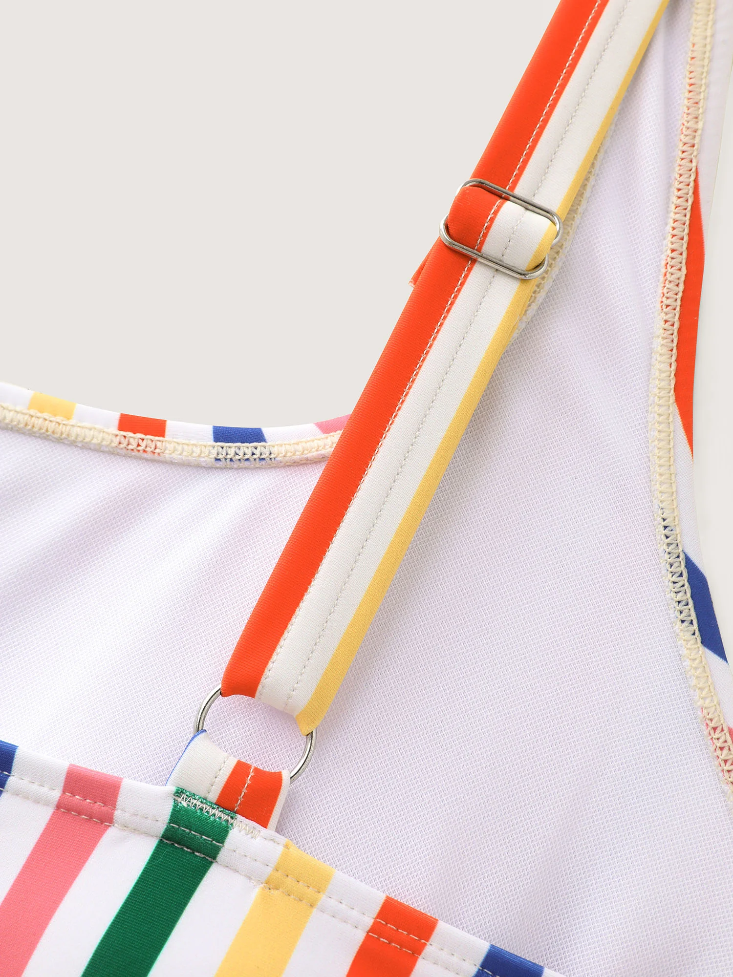 Colorful Striped Print Long Swim Top - Image 6
