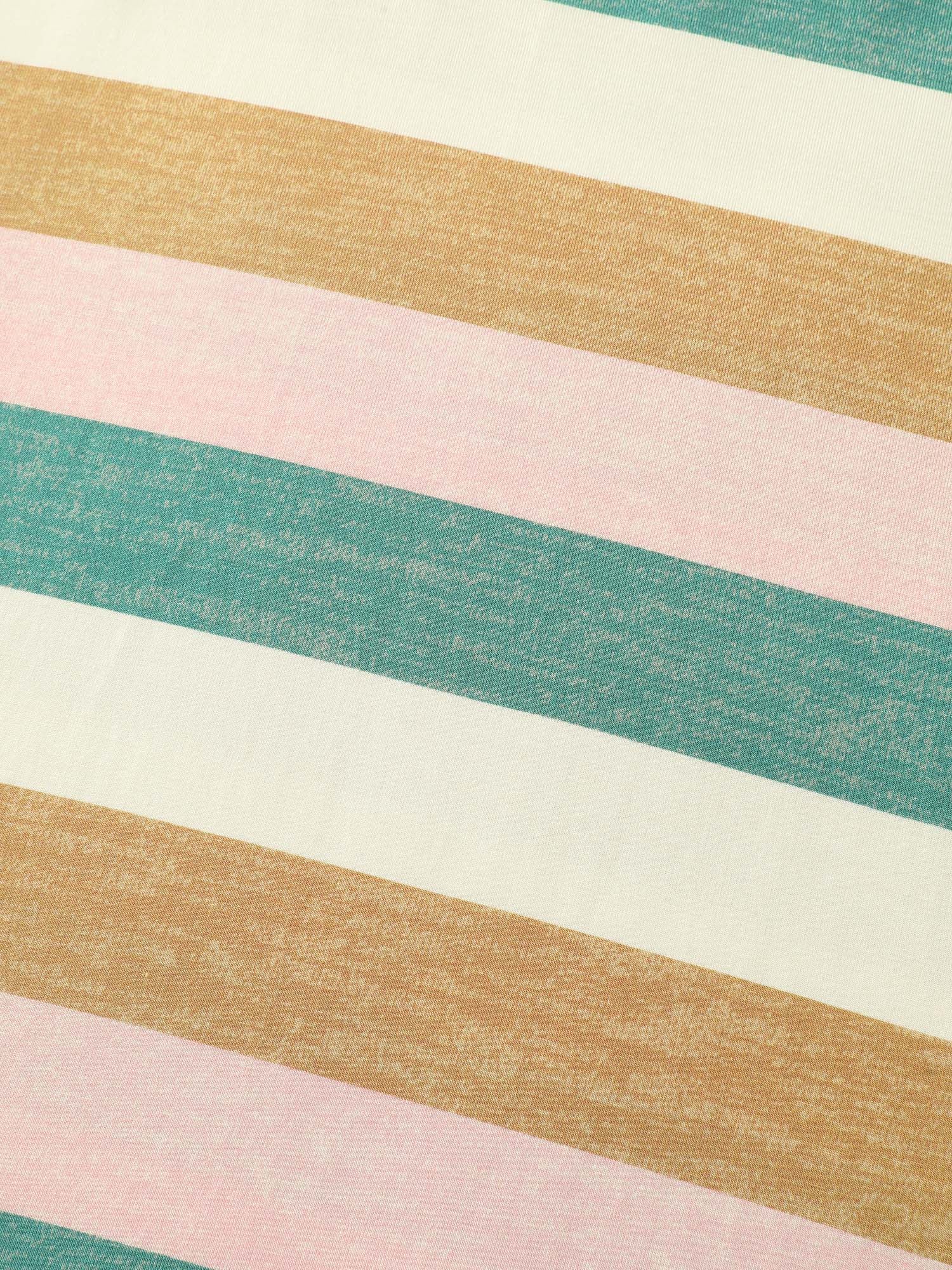 Colorful Striped Print Round Neck T-Shirt - Image 6