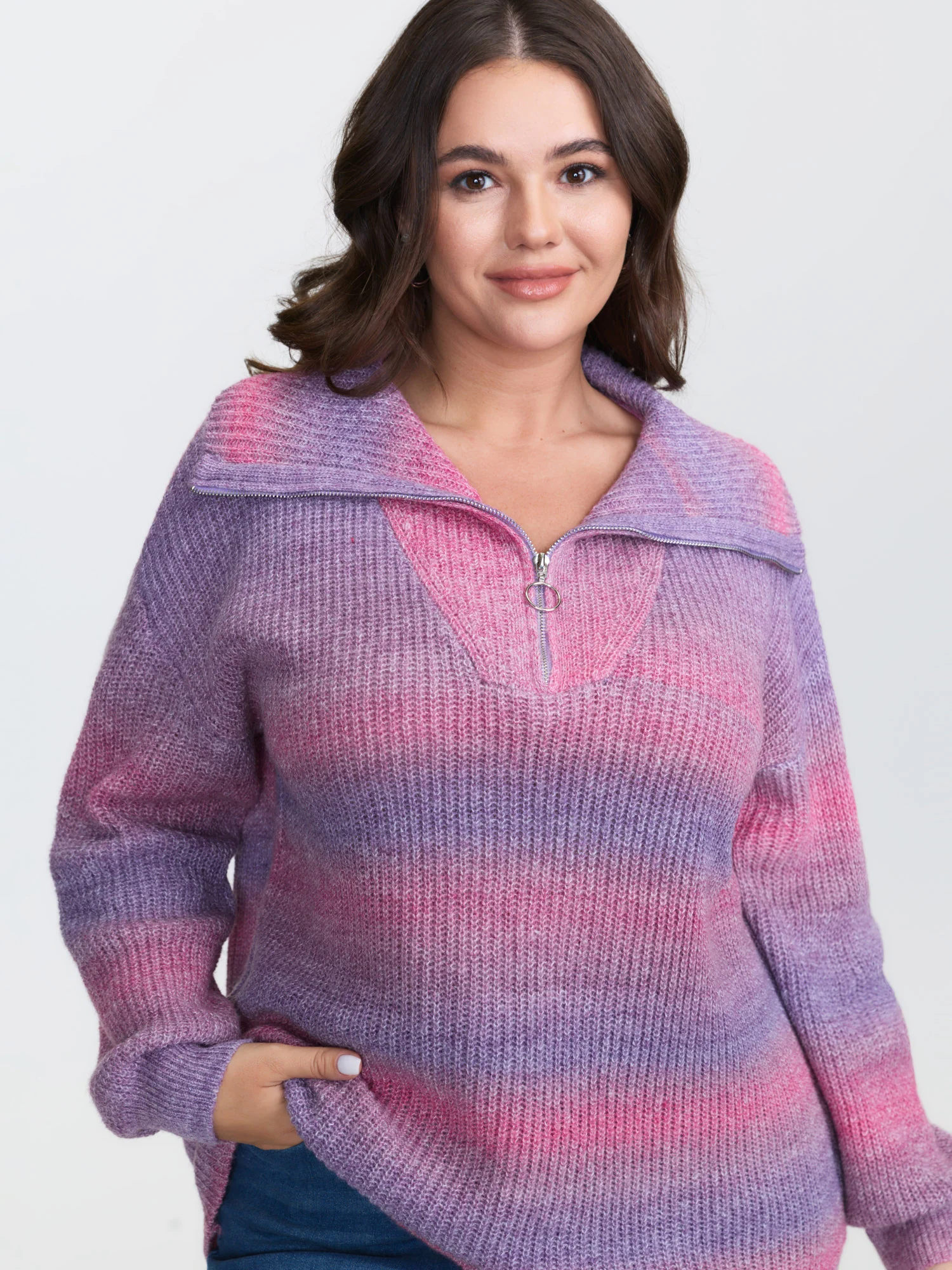 Colorful Striped Textured Polo Pullover - Image 4