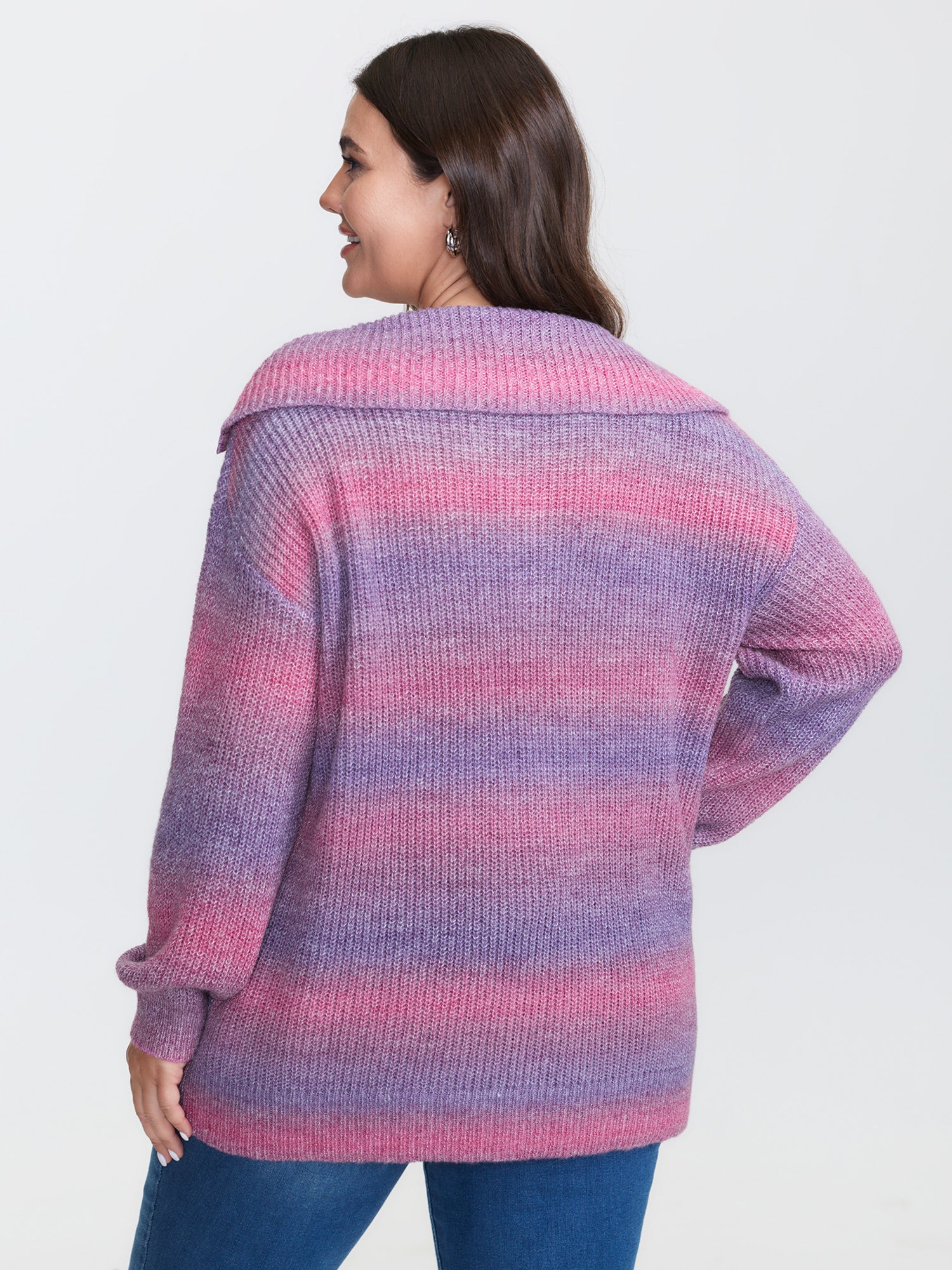 Colorful Striped Textured Polo Pullover - Image 5