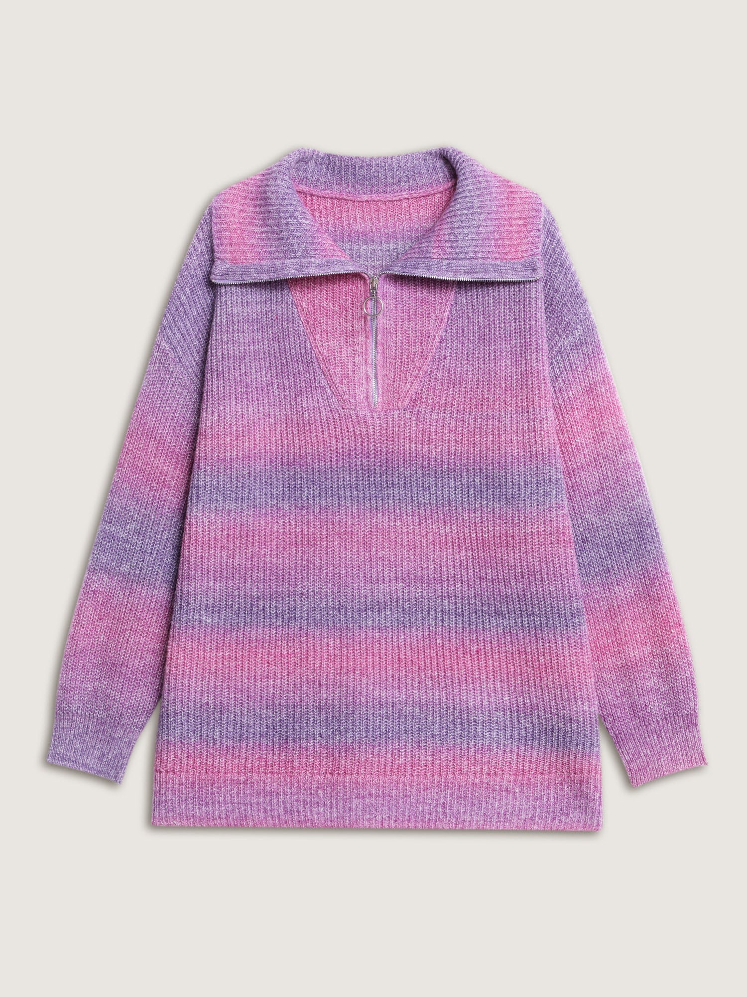 Colorful Striped Textured Polo Pullover - Image 8
