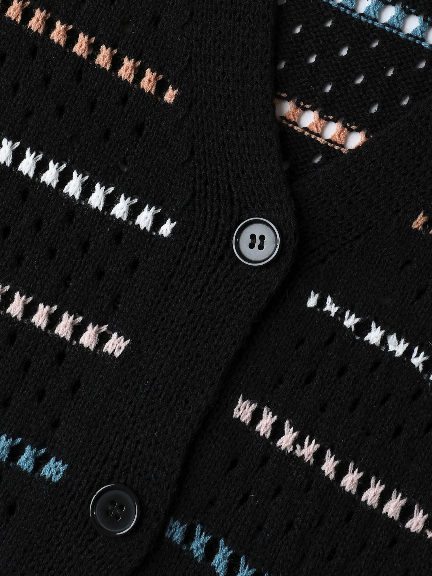 Colorful Stripes Button Detail Knit Cardigan - Image 6