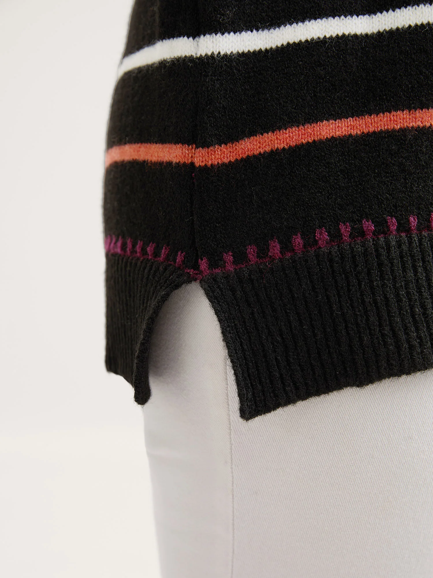 Colorful Stripes Crewneck Fitted Pullover - Image 4