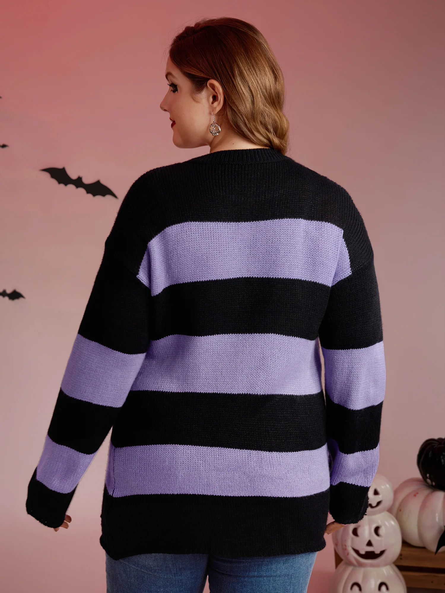 Colorful Stripes Cut-Out Pullover - Image 5