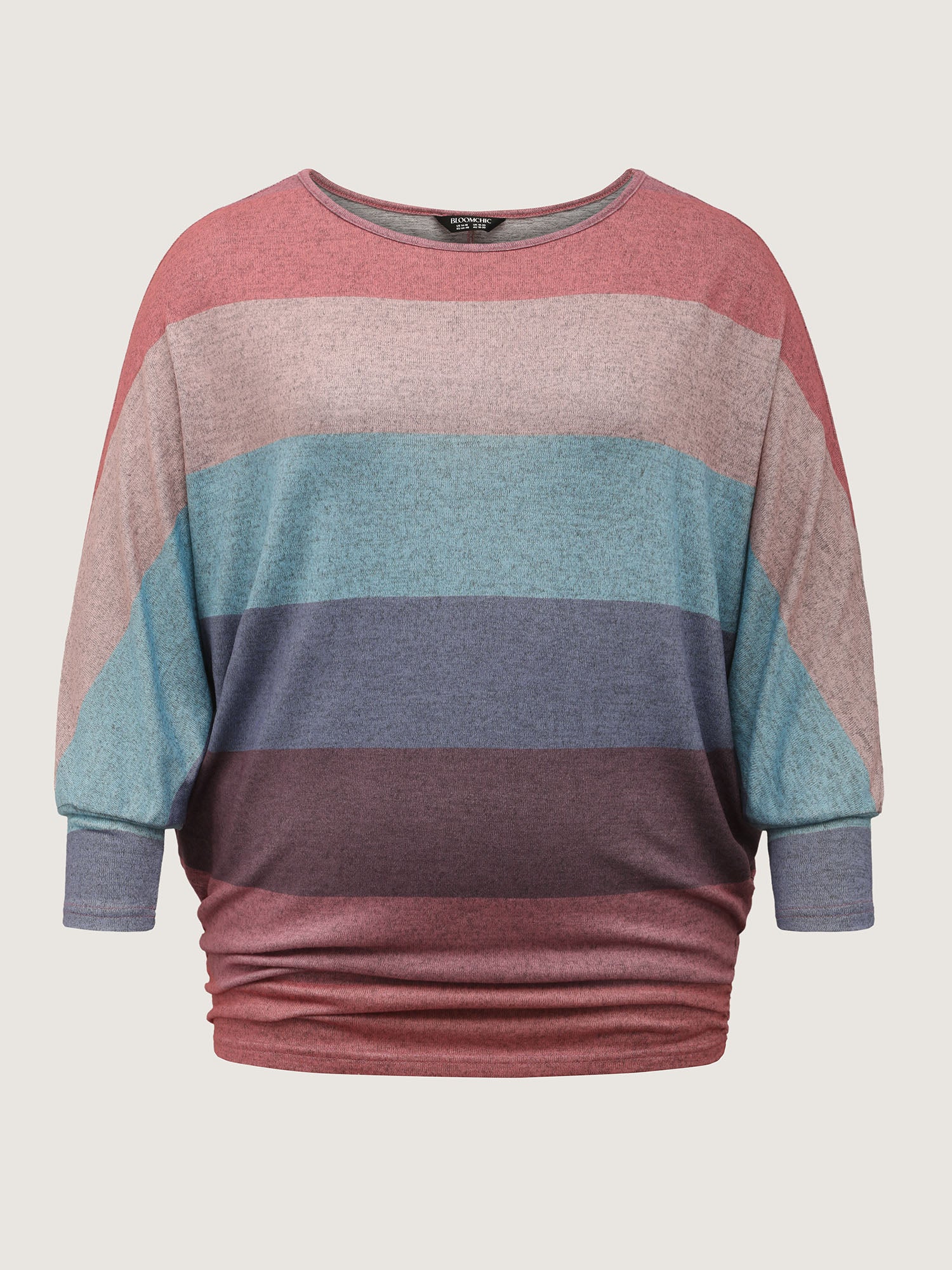 Colorful Stripes Dolman Sleeve T-Shirt - Image 7