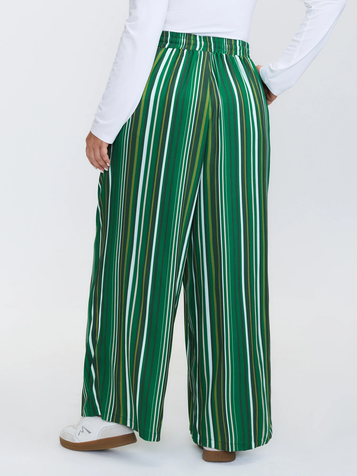 Colorful Stripes Drawstring Waist Pants - Image 5