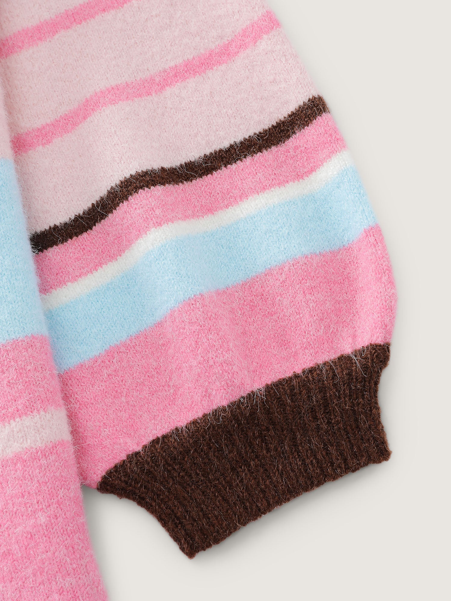 Colorful Stripes Drop Shoulder Lantern Sleeve Pullover - Image 6