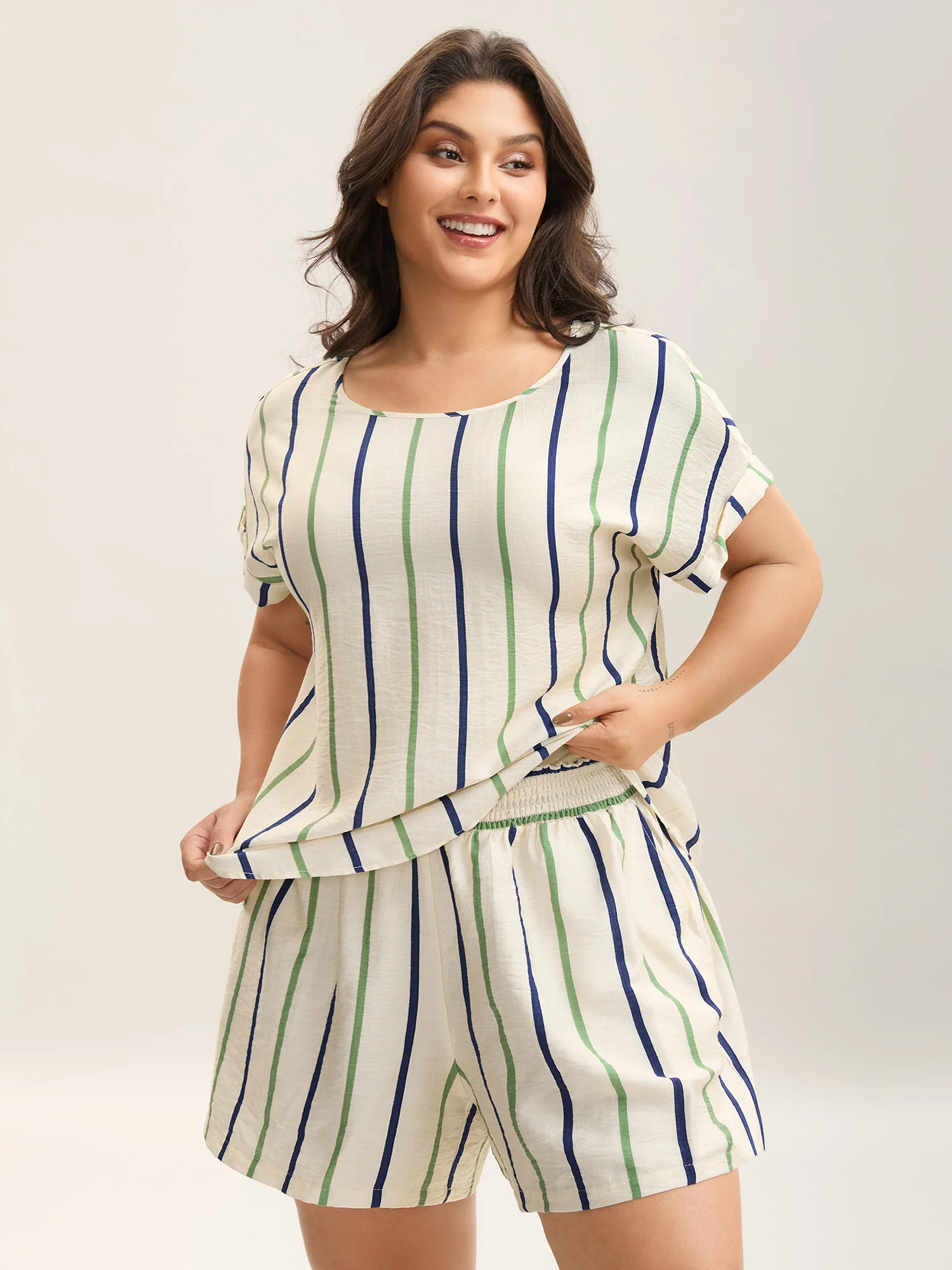 Colorful Stripes Flowy Loungewear Set