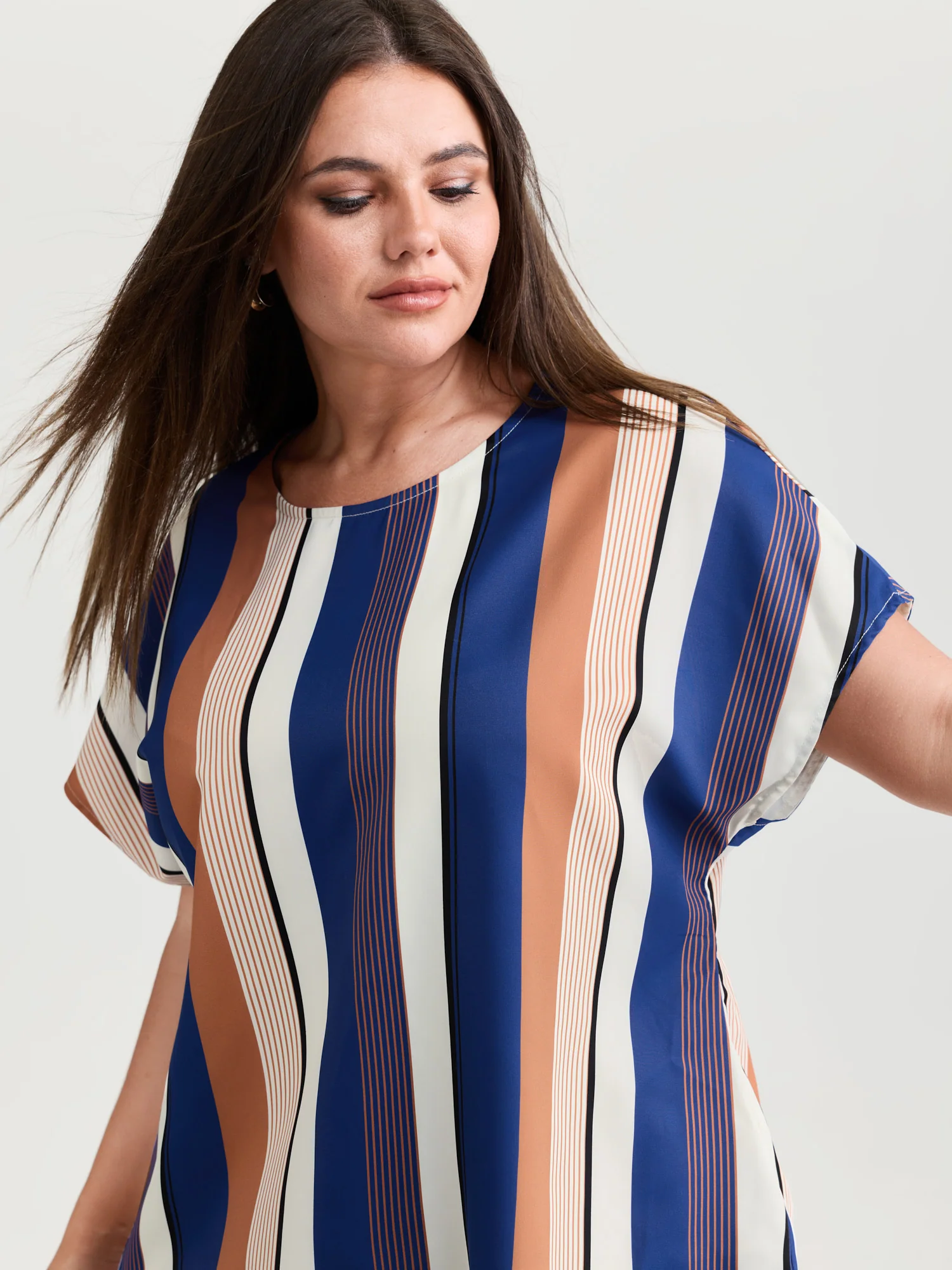 Colorful Stripes Lined Breathable Blouse - Image 2