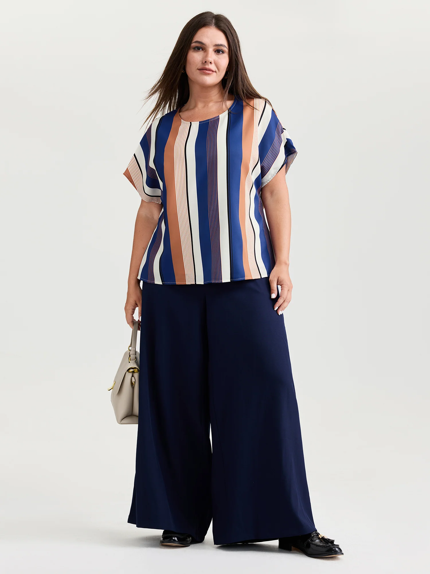 Colorful Stripes Lined Breathable Blouse - Image 3