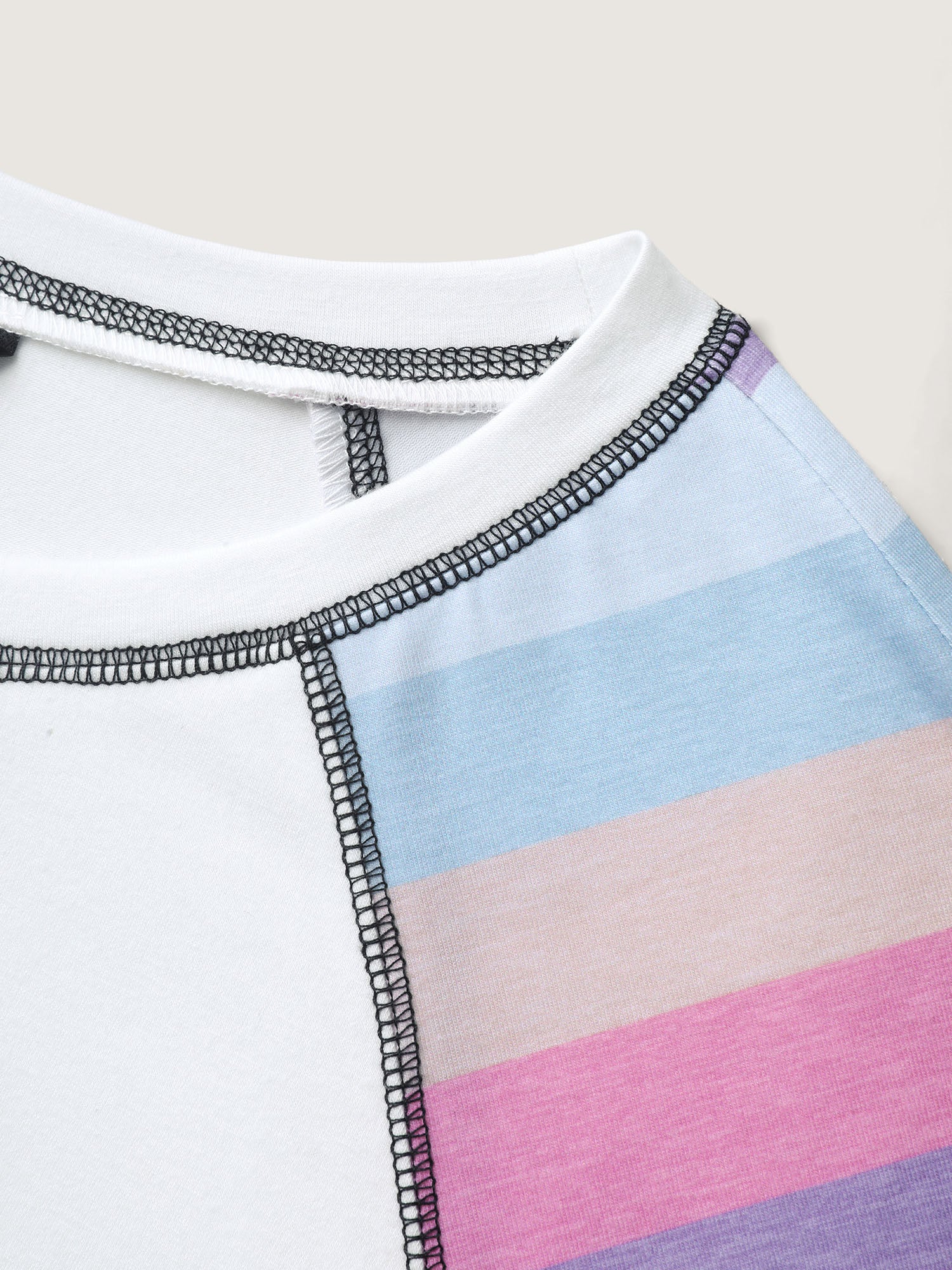 Colorful Stripes Raglan Sleeve T-Shirt - Image 6