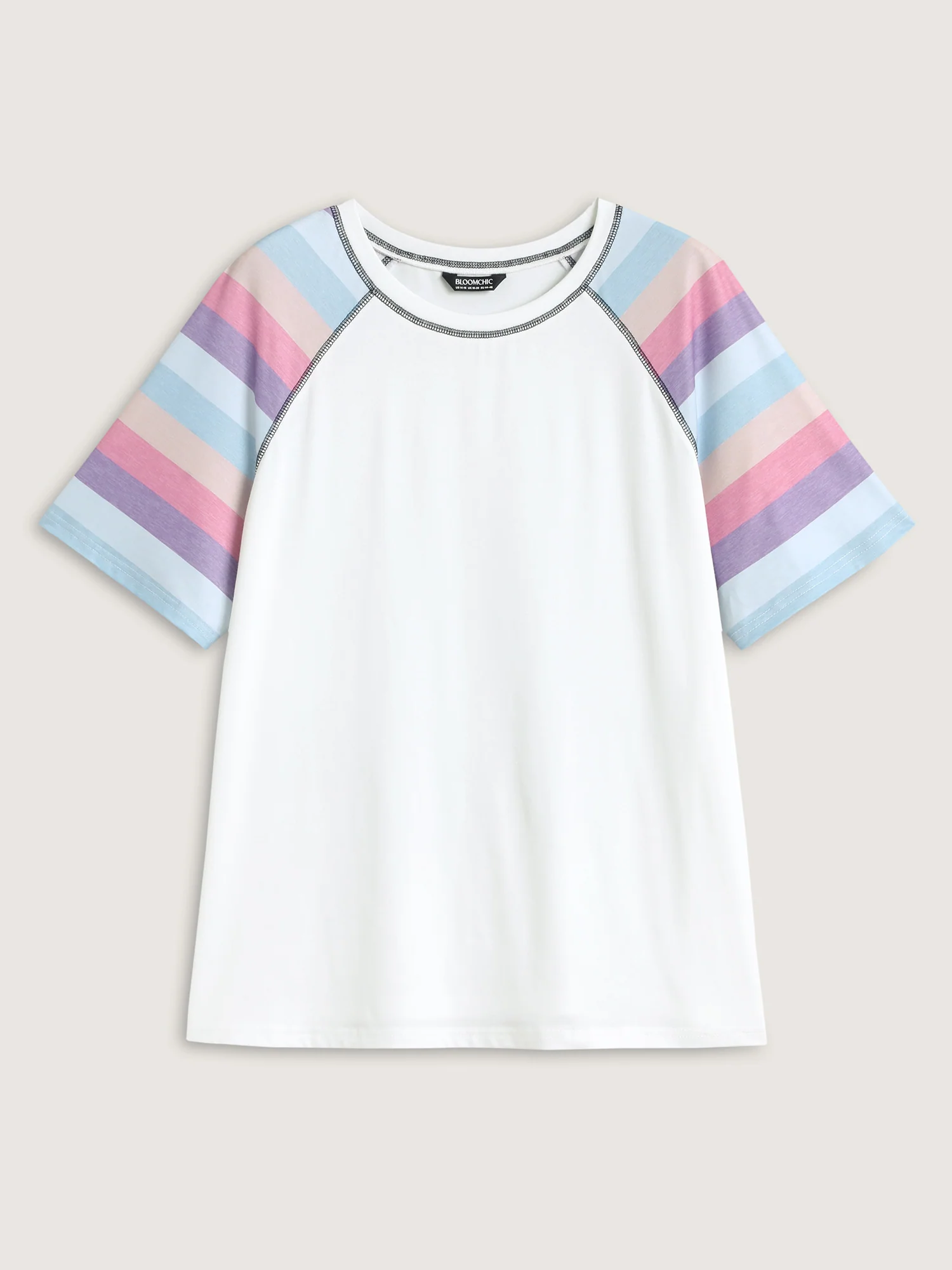 Colorful Stripes Raglan Sleeve T-Shirt - Image 7