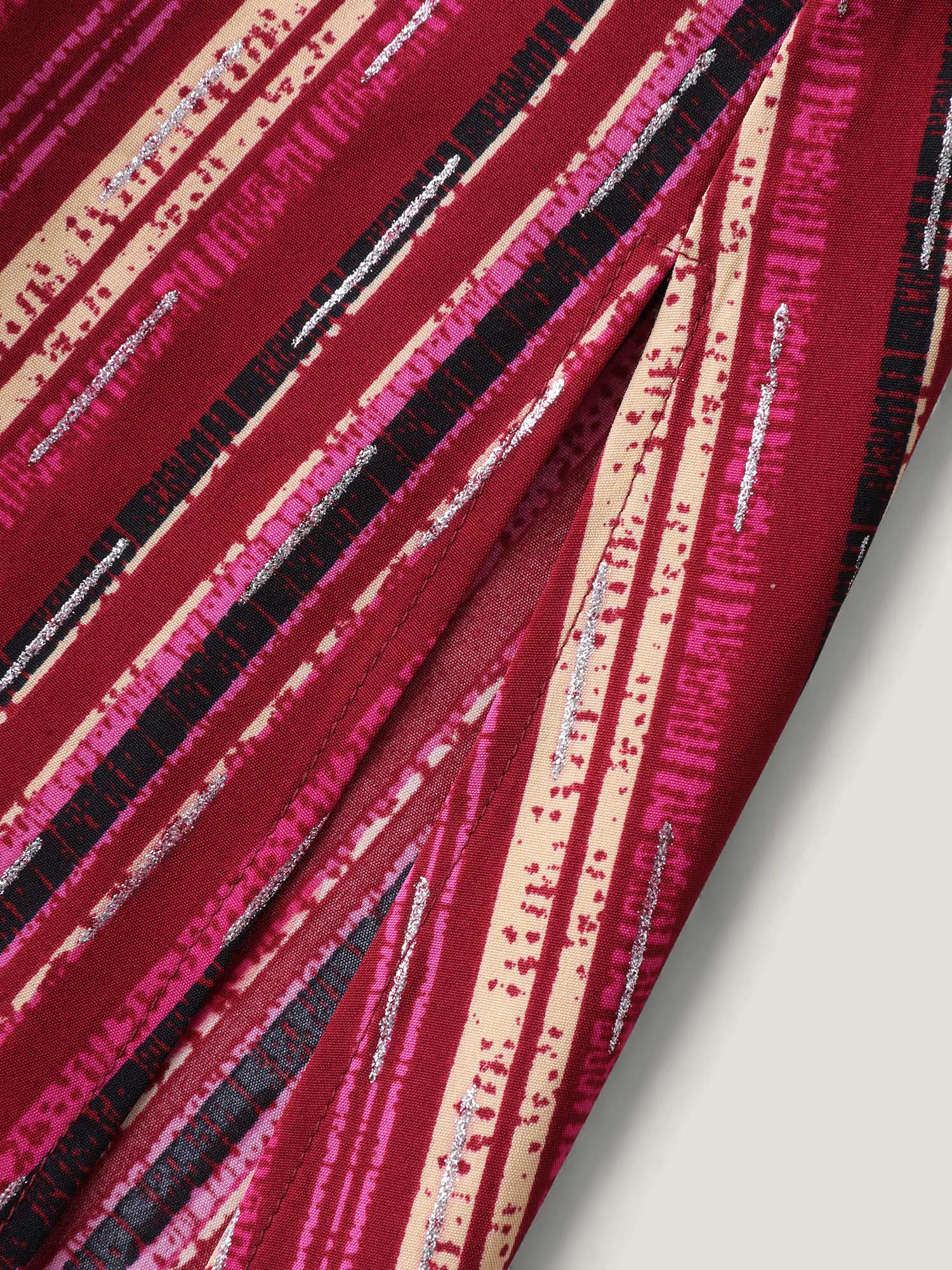 Colorful Stripes Spliced Cami Midi Dress - Image 6