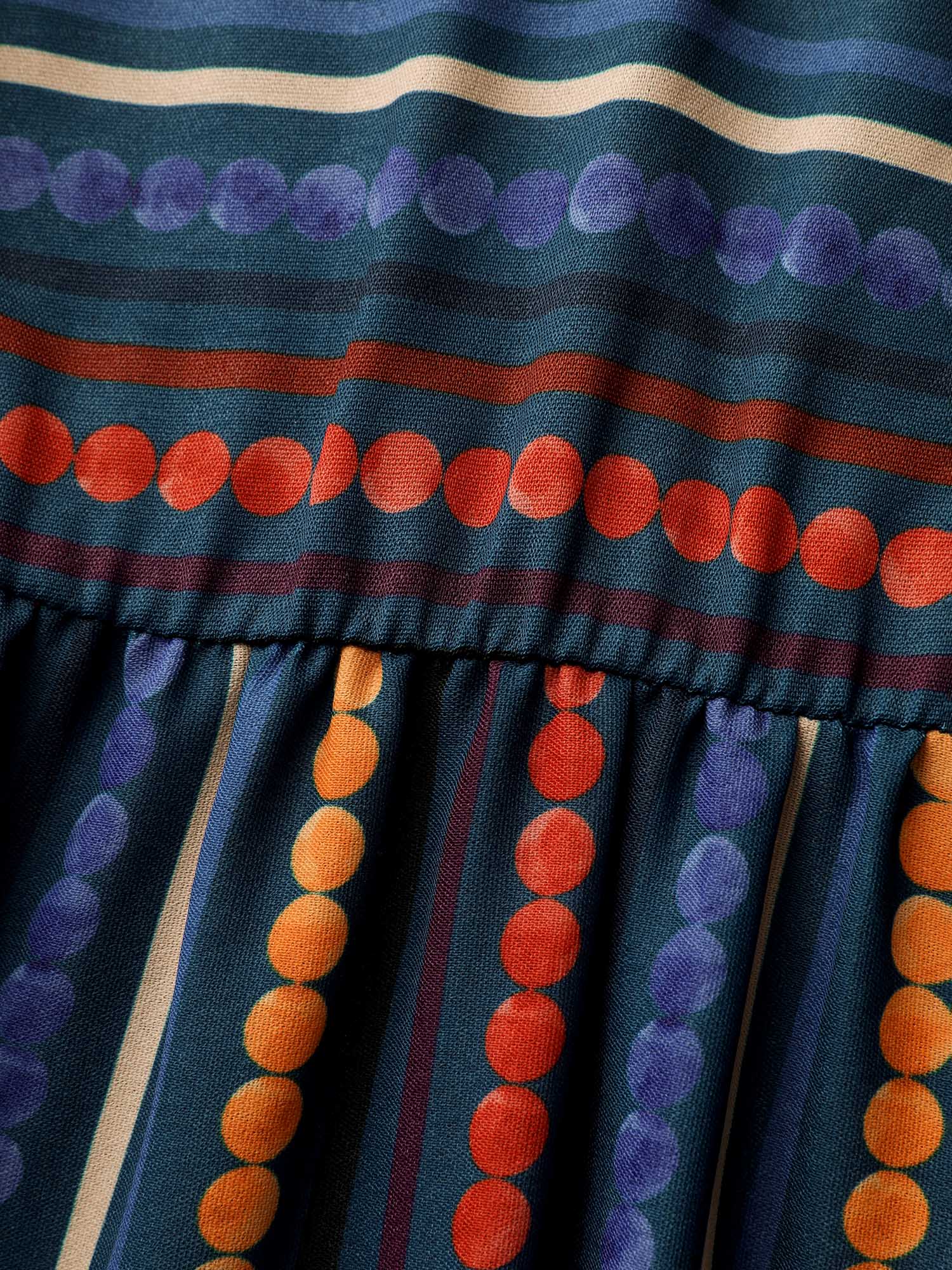Colorful Stripes Stretchy Waist Midi Dress - Image 6