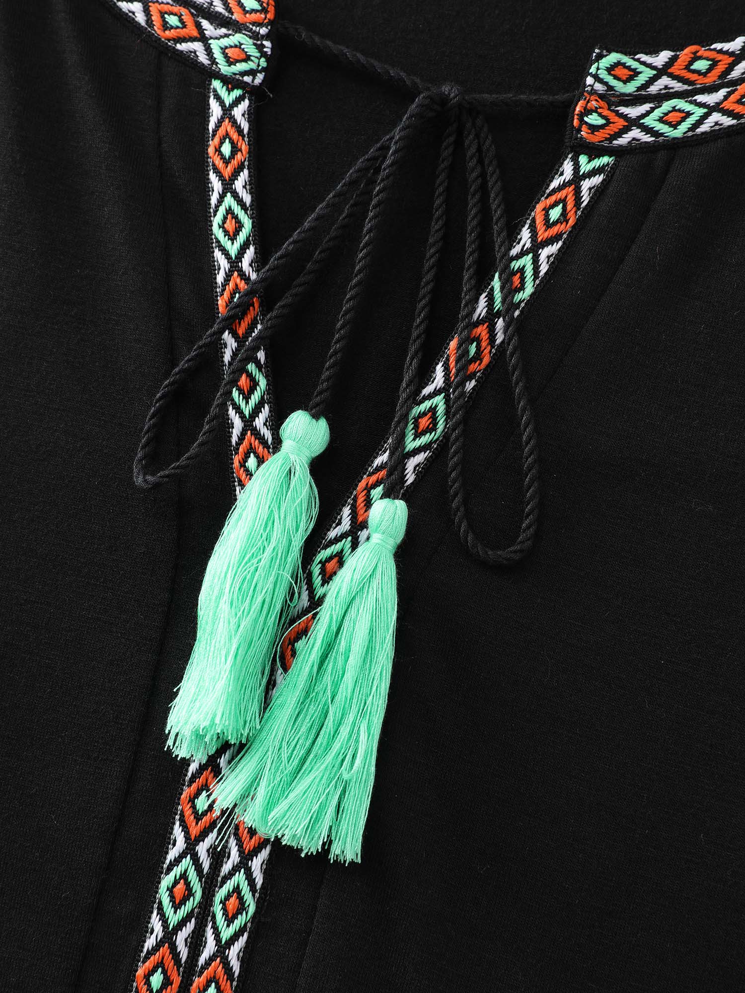 Colorful Tassel Neckline Tank Top - Image 5