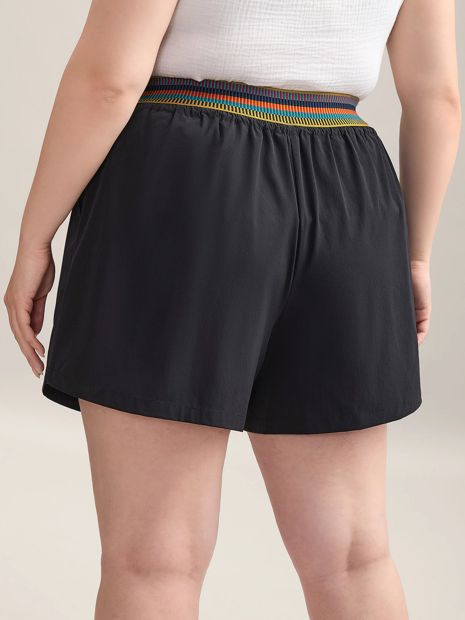 Colorful Thread Waist Wide-Leg Shorts - Image 4