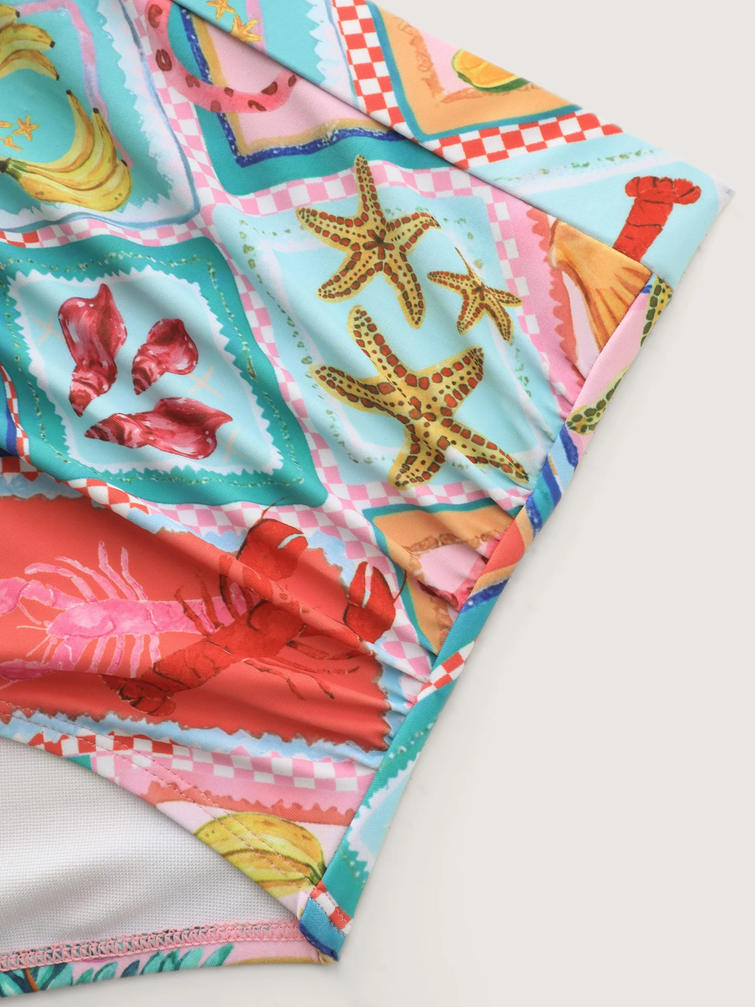 Colorful Vacation Print High-Waisted Swim Bottoms - Image 5